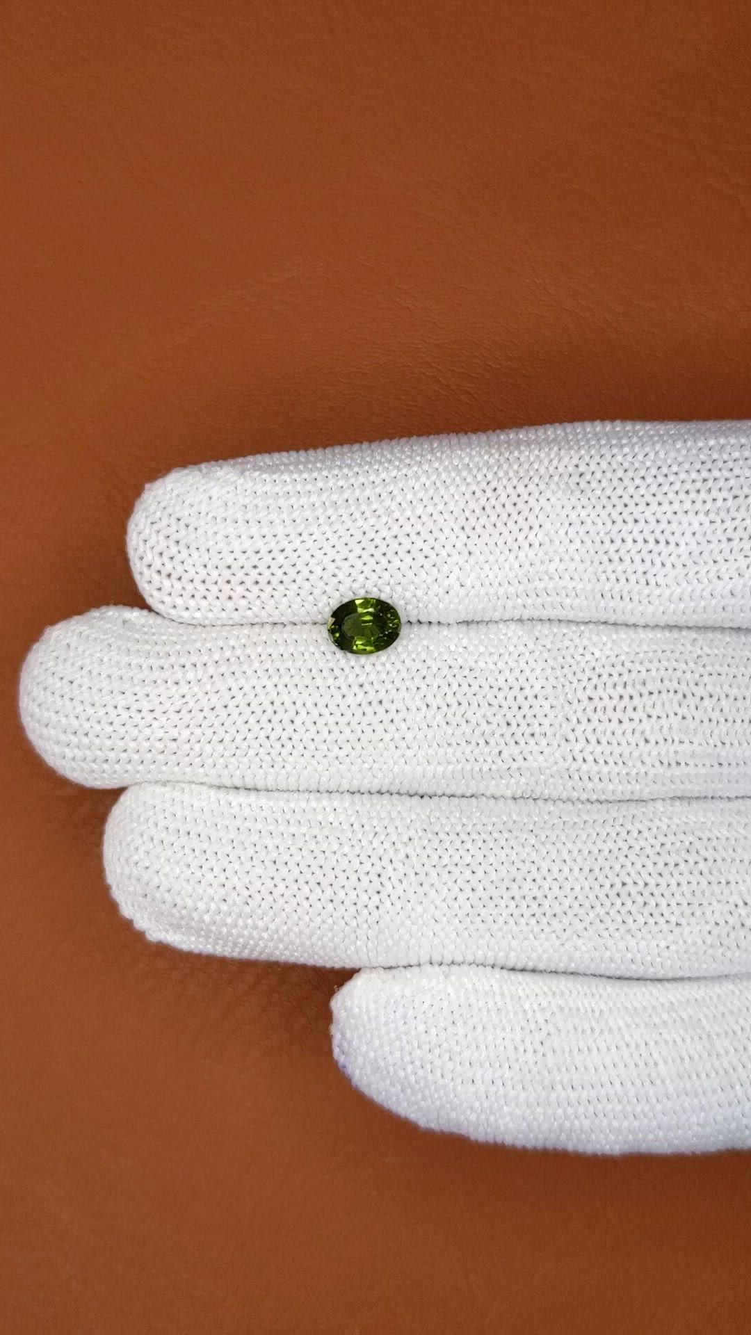 0.85 Ct. Green Zircon from Madagascar Size Video