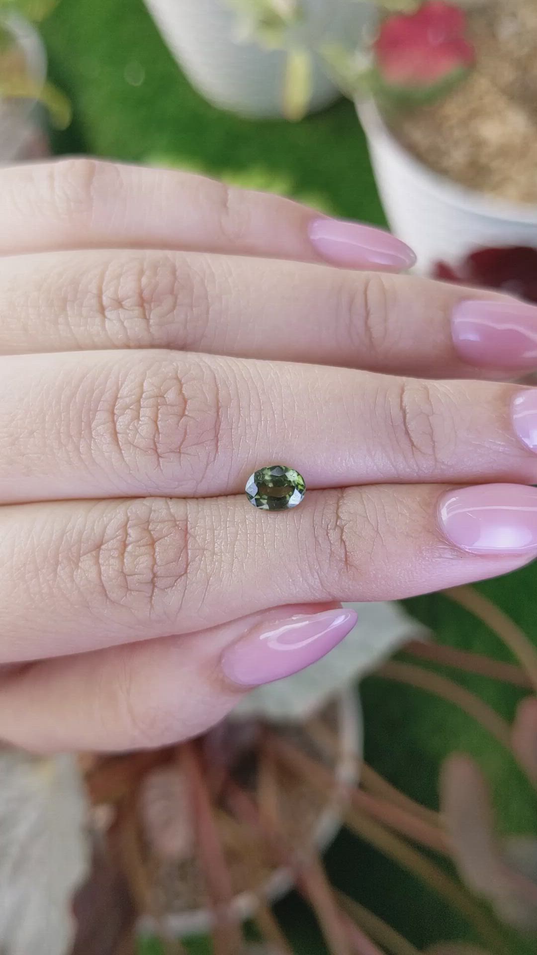 0.85 Ct. Green Zircon from Madagascar Size Video
