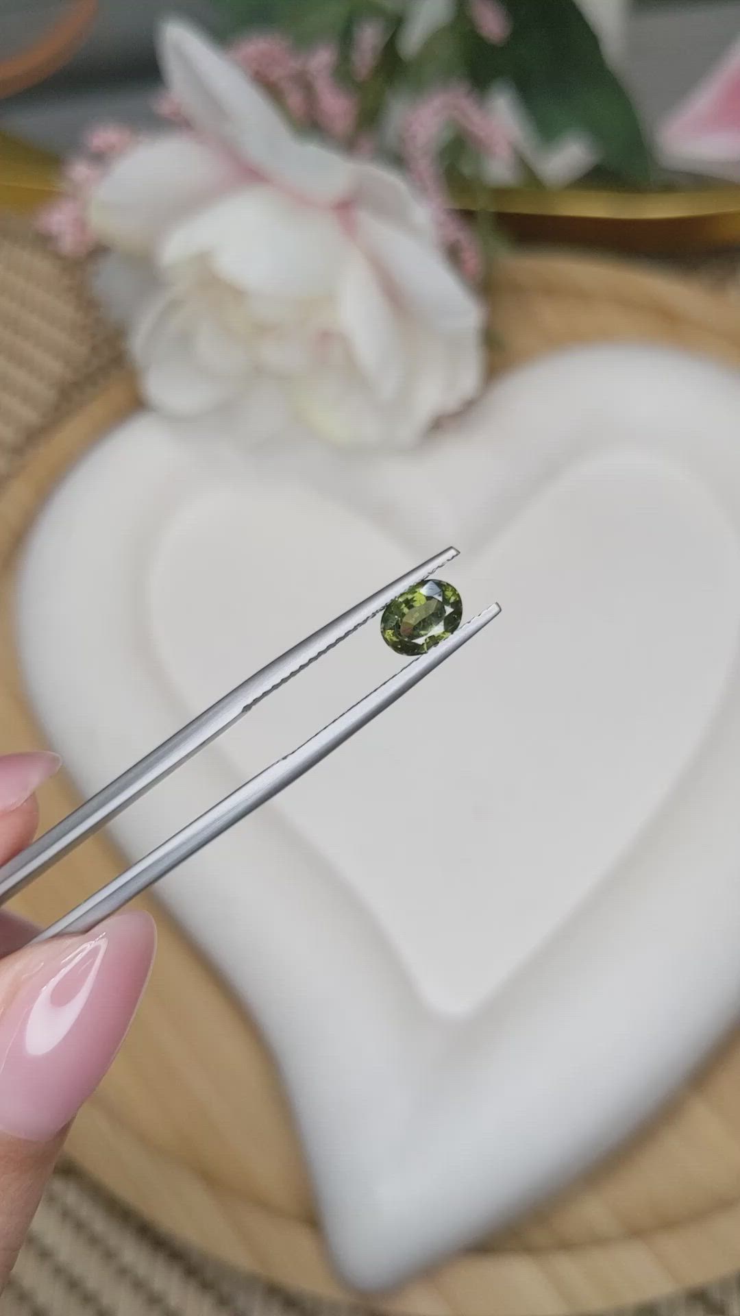 0.85 Ct. Green Zircon from Madagascar Size Video