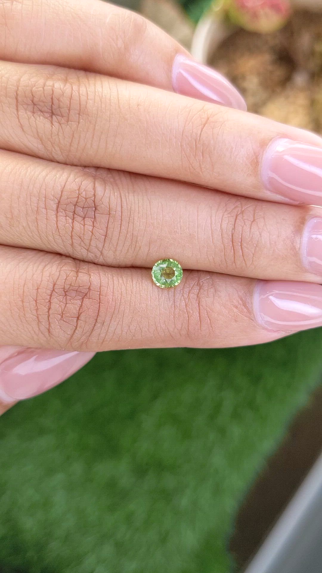 0.59 Ct. Green (Lime Green) Peridot from Pakistan Size Video