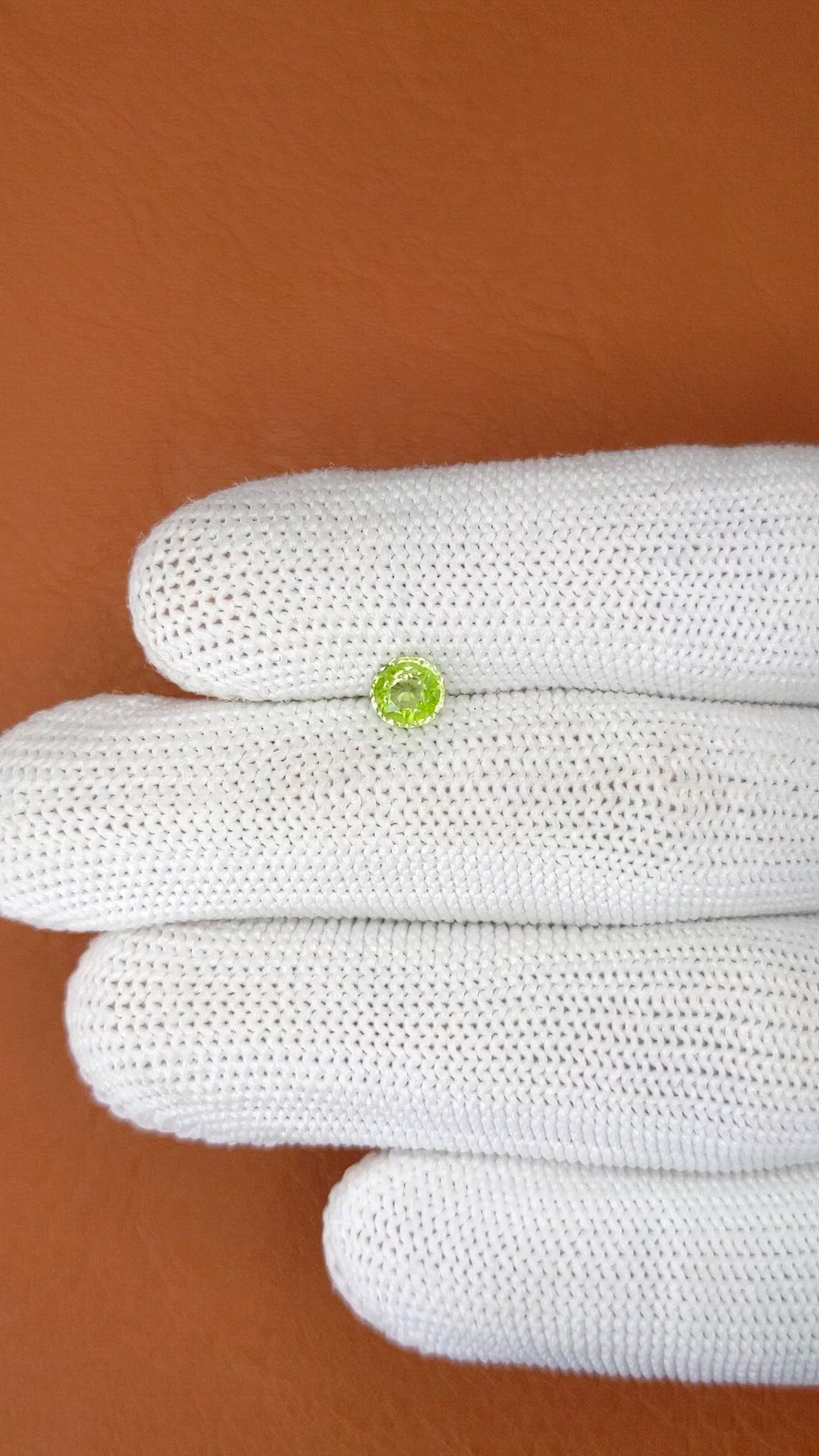0.59 Ct. Green (Lime Green) Peridot from Pakistan Size Video