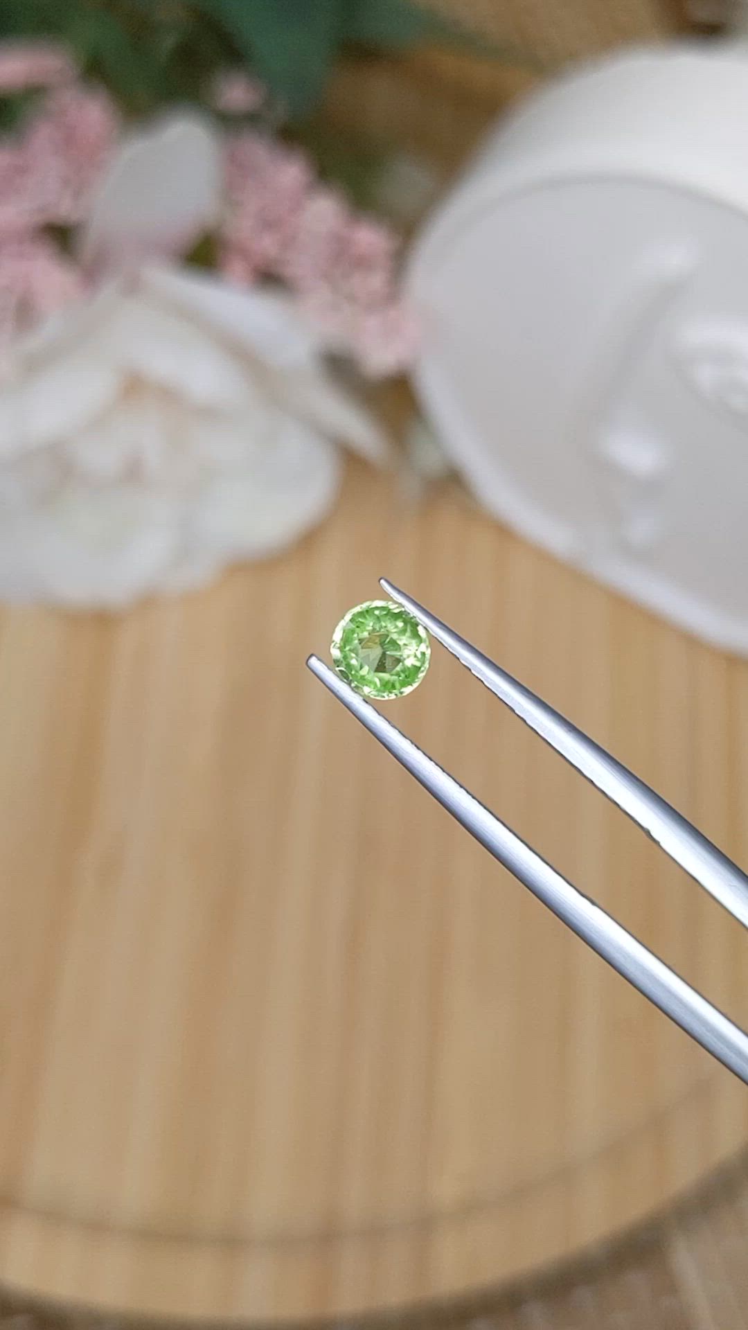 0.59 Ct. Green (Lime Green) Peridot from Pakistan Size Video