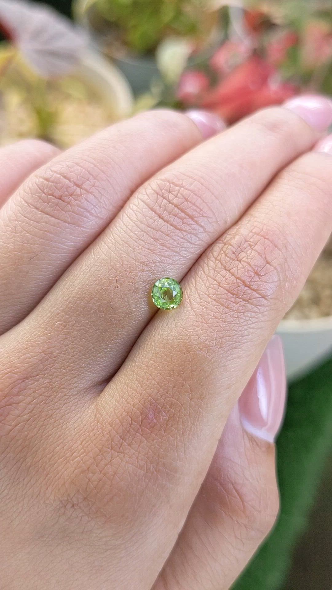 0.59 Ct. Green (Lime Green) Peridot from Pakistan Size Video