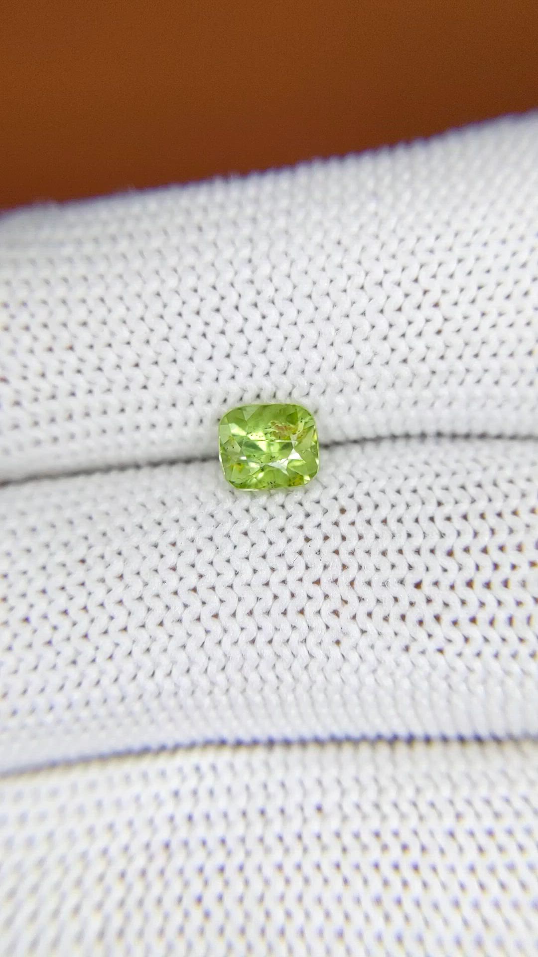 0.79 Ct. Green (Lime Green) Peridot from Pakistan Size Video