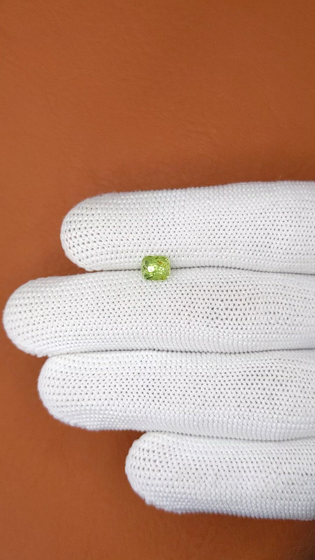 0.79 Ct. Green (Lime Green) Peridot from Pakistan Size Video
