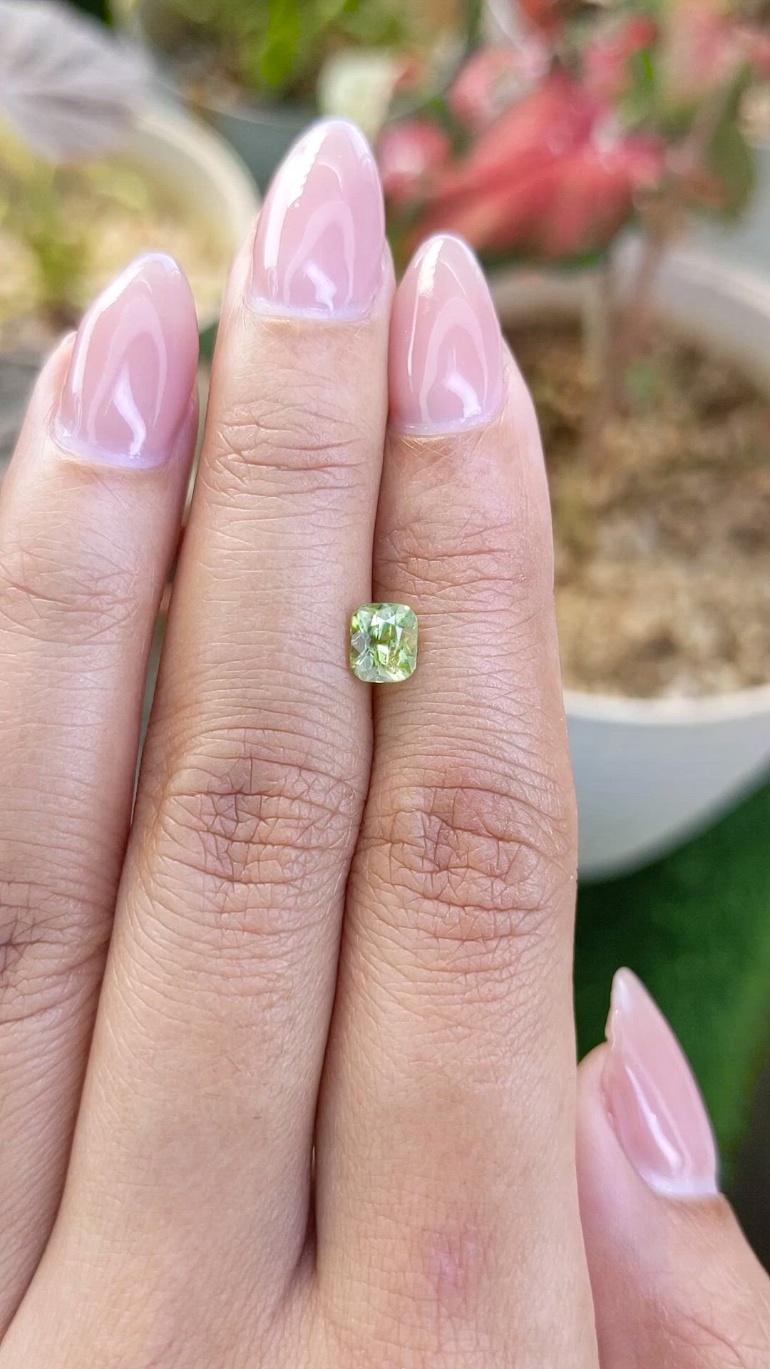 0.79 Ct. Green (Lime Green) Peridot from Pakistan Size Video