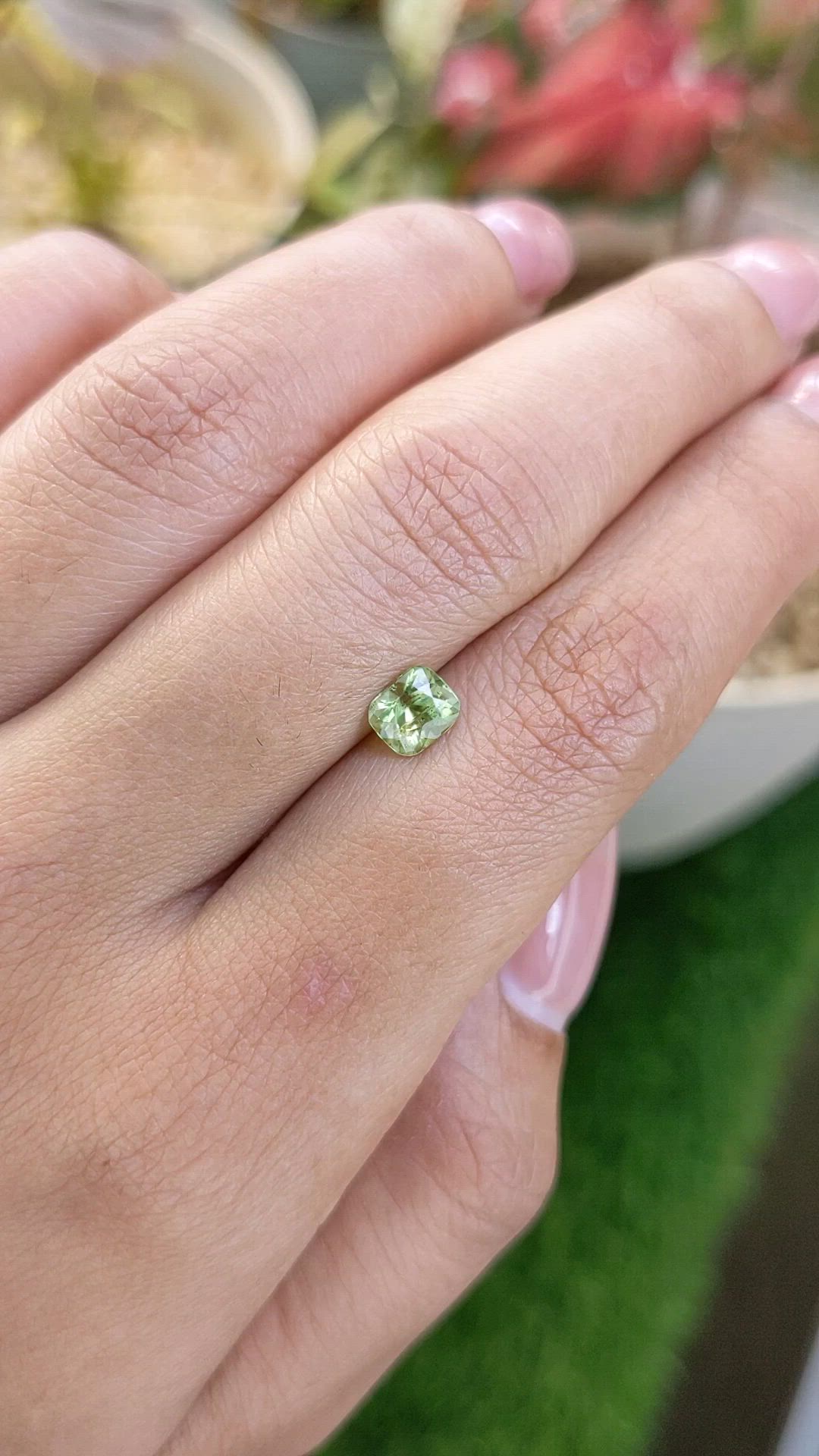 0.79 Ct. Green (Lime Green) Peridot from Pakistan Size Video