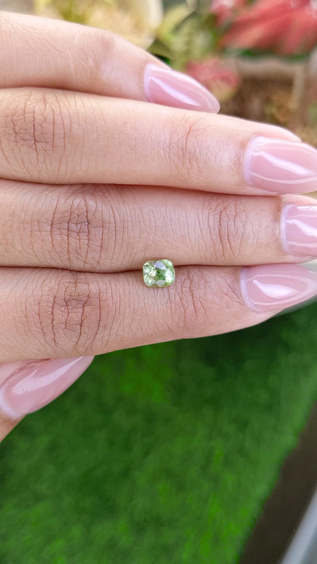 0.79 Ct. Green (Lime Green) Peridot from Pakistan Size Video