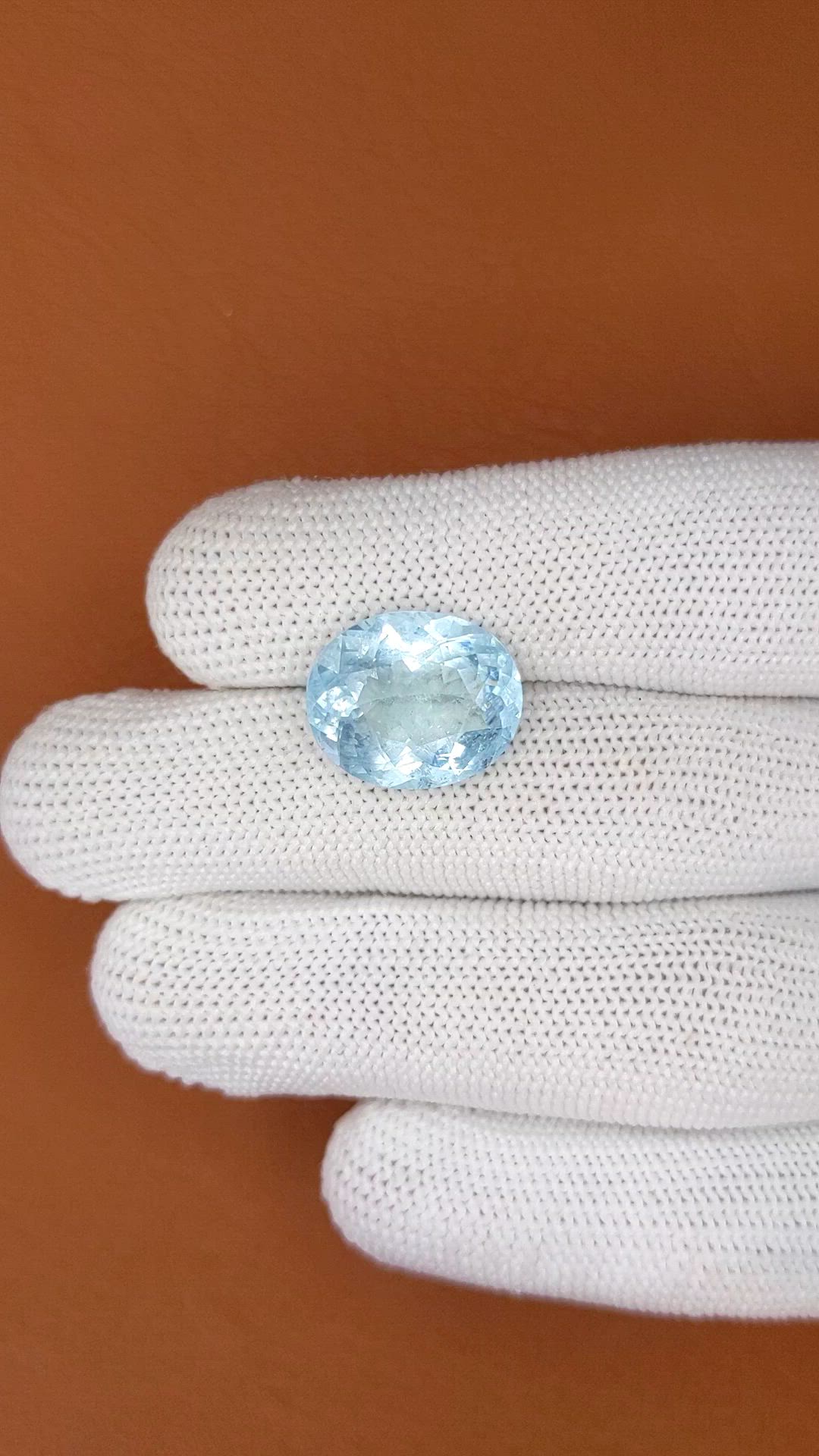 7.92 Ct. Blue Aquamarine from Madagascar Size Video