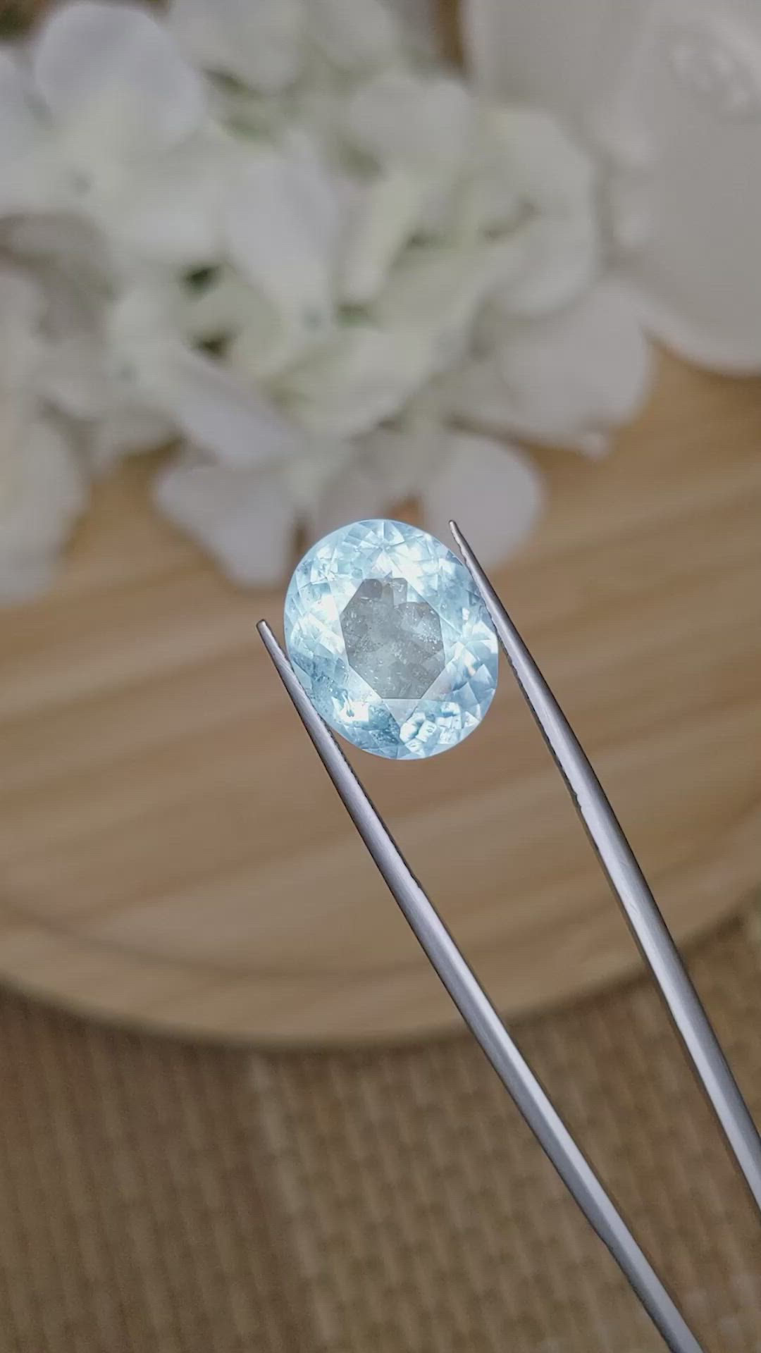 7.92 Ct. Blue Aquamarine from Madagascar Size Video