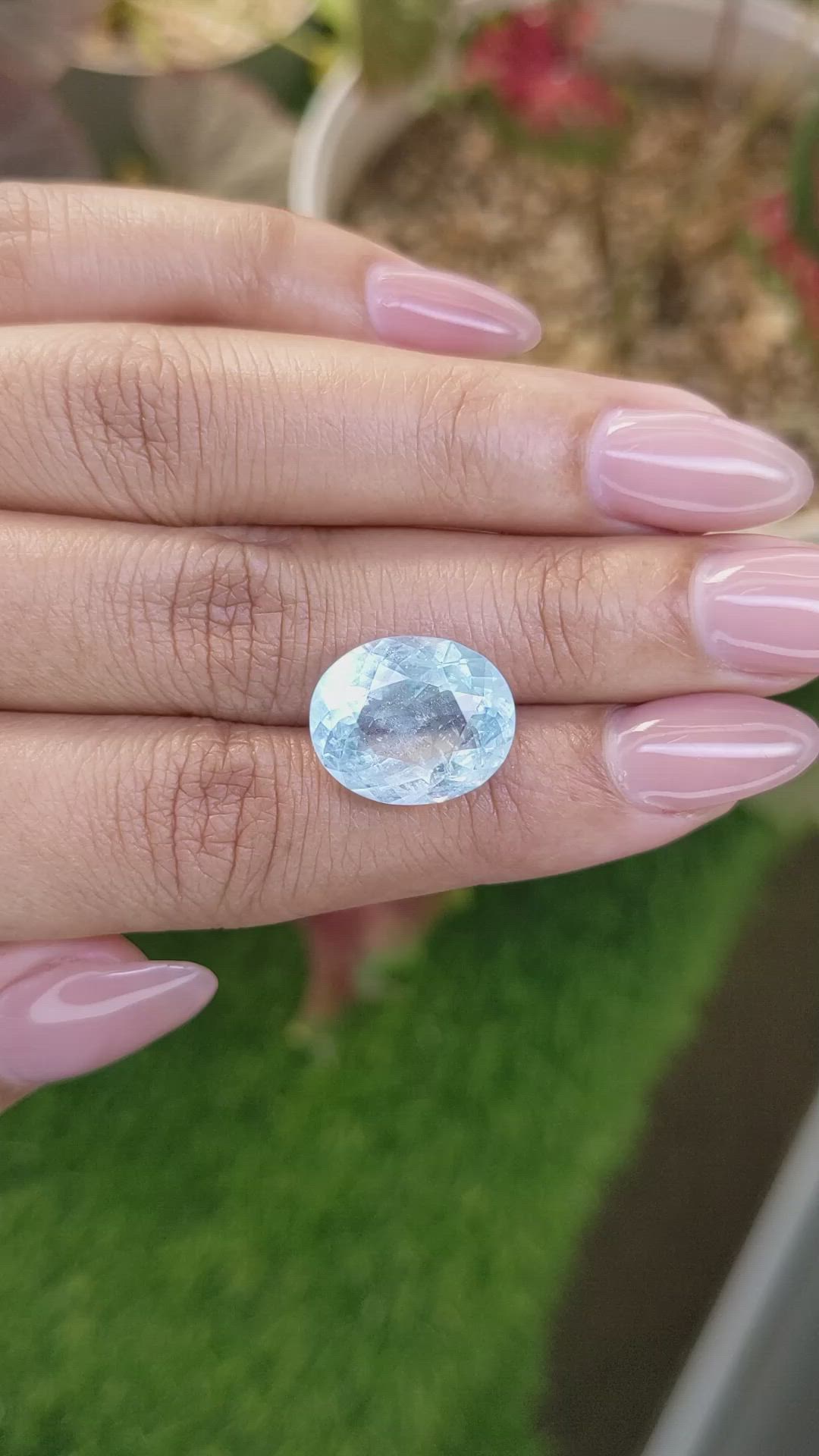 7.92 Ct. Blue Aquamarine from Madagascar Size Video