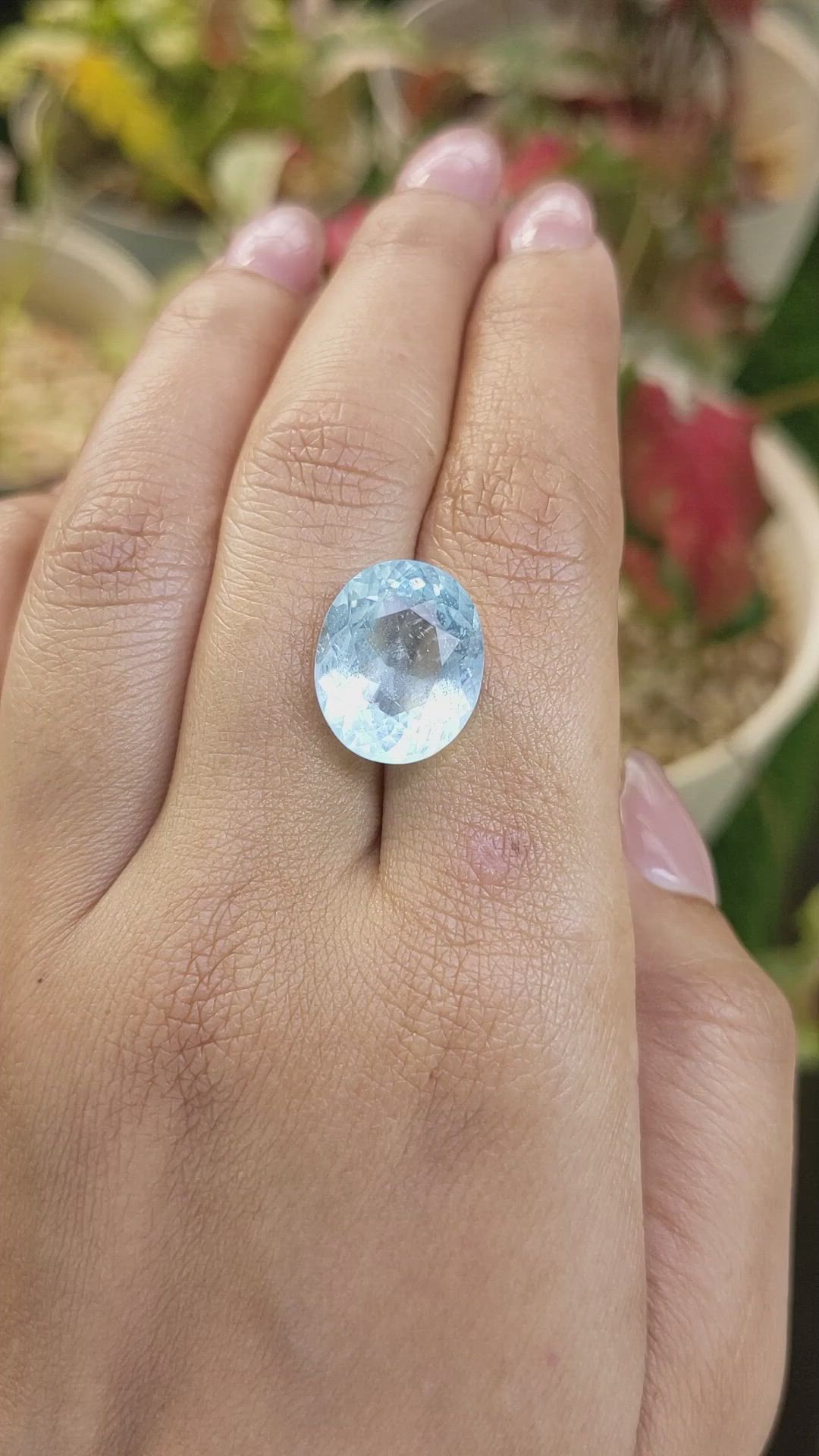 7.92 Ct. Blue Aquamarine from Madagascar Size Video