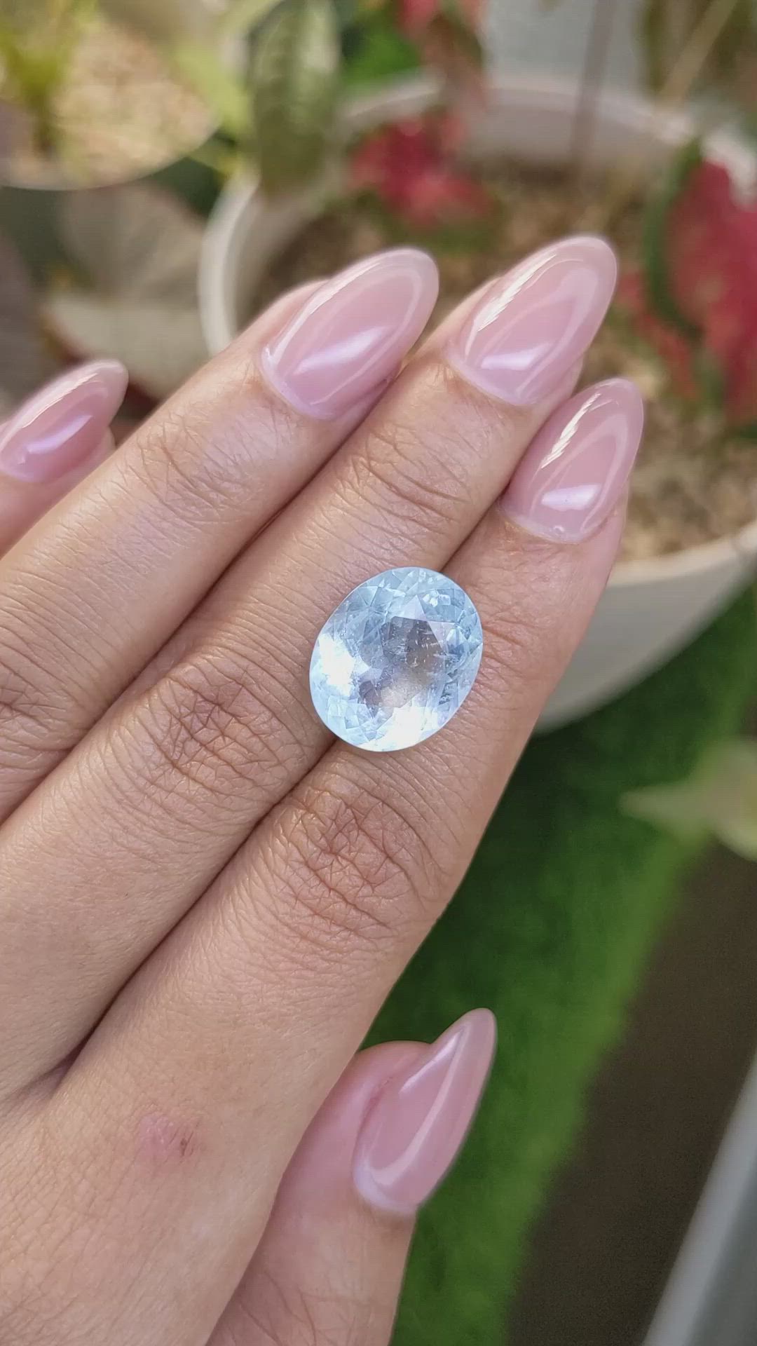 7.92 Ct. Blue Aquamarine from Madagascar Size Video