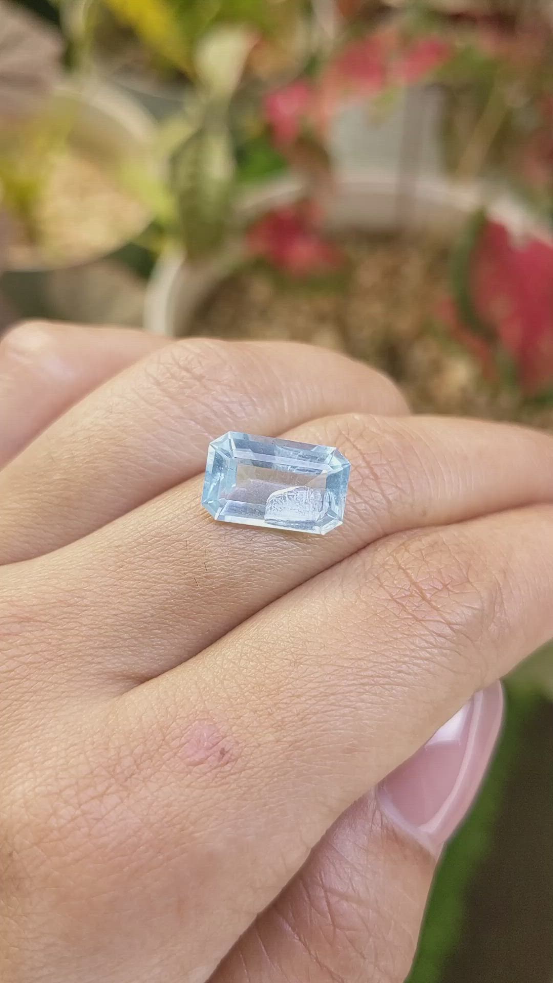 4.77 Ct. Blue Aquamarine from Madagascar Size Video