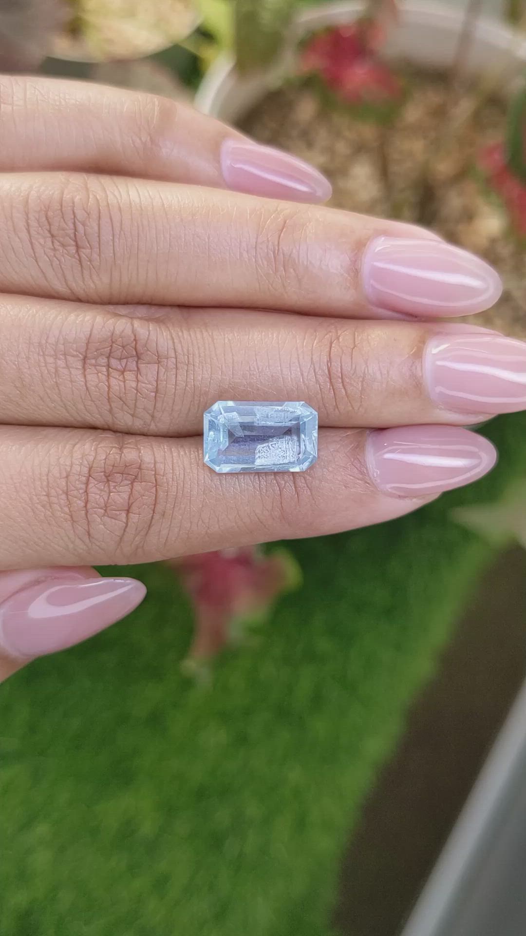 4.77 Ct. Blue Aquamarine from Madagascar Size Video