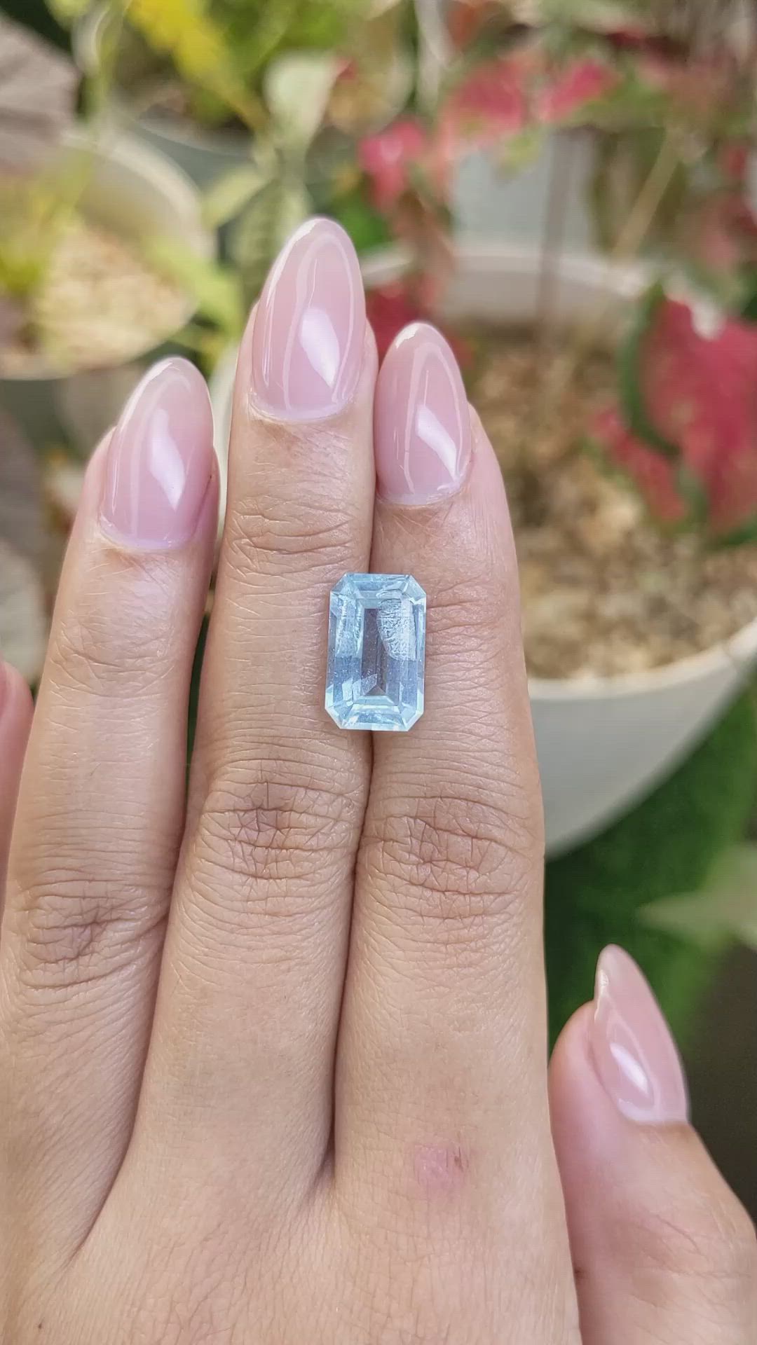 4.77 Ct. Blue Aquamarine from Madagascar Size Video