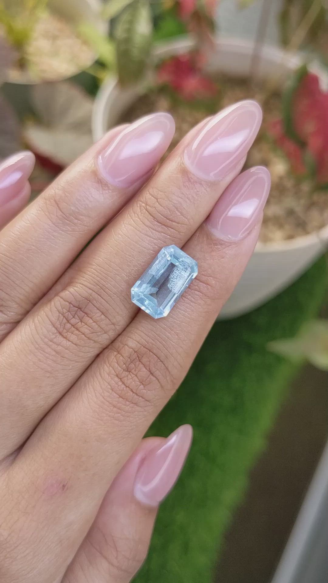 4.77 Ct. Blue Aquamarine from Madagascar Size Video