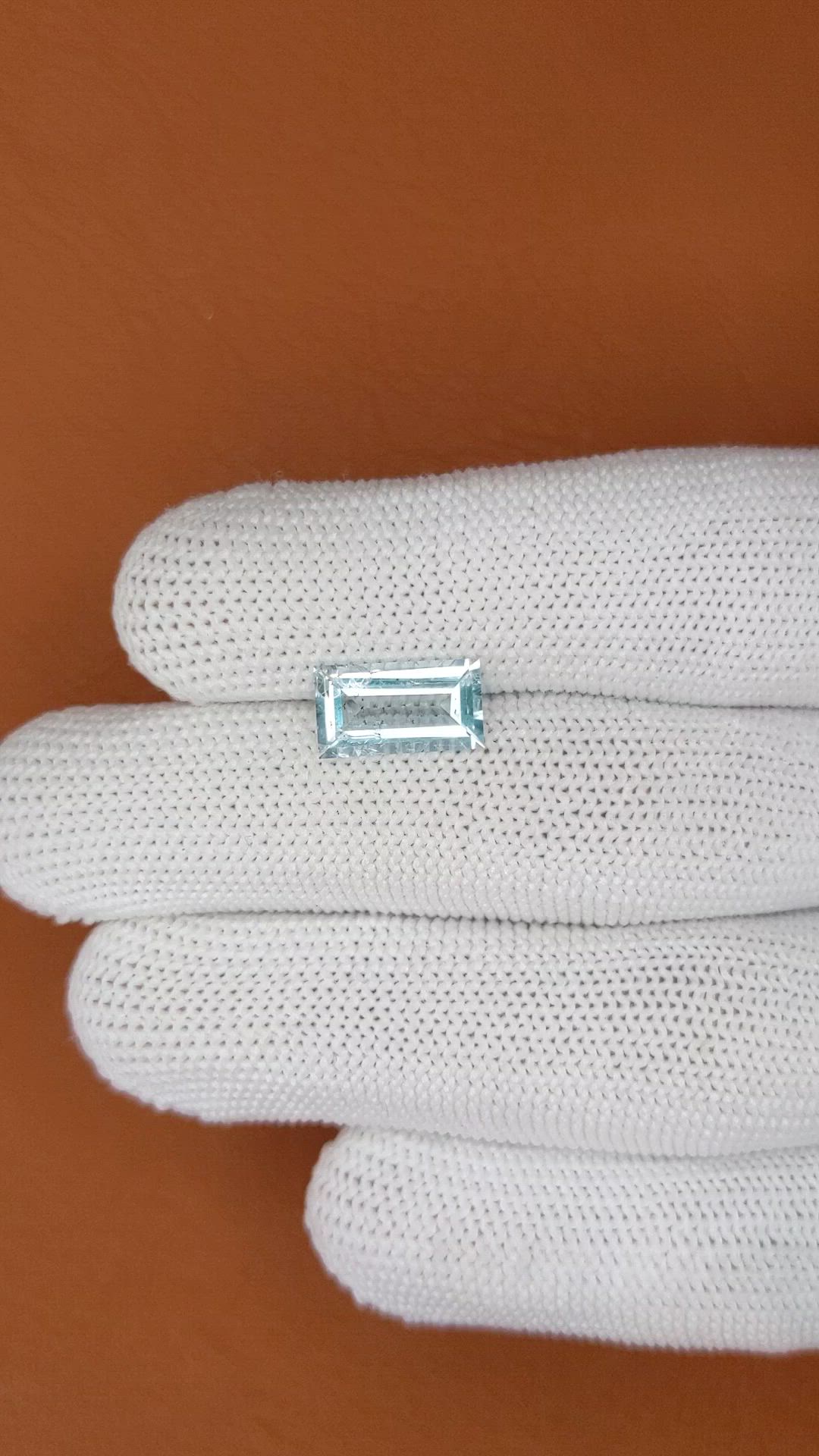 2.04 Ct. Blue Aquamarine from Madagascar Size Video