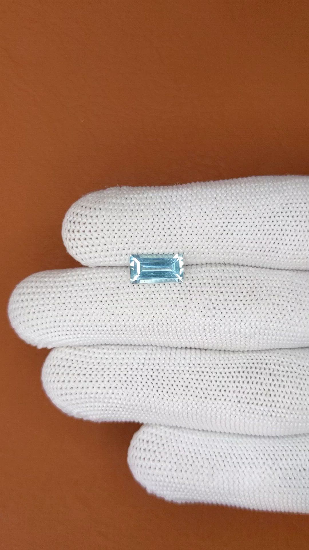 1.52 Ct. Blue Aquamarine from Madagascar Size Video