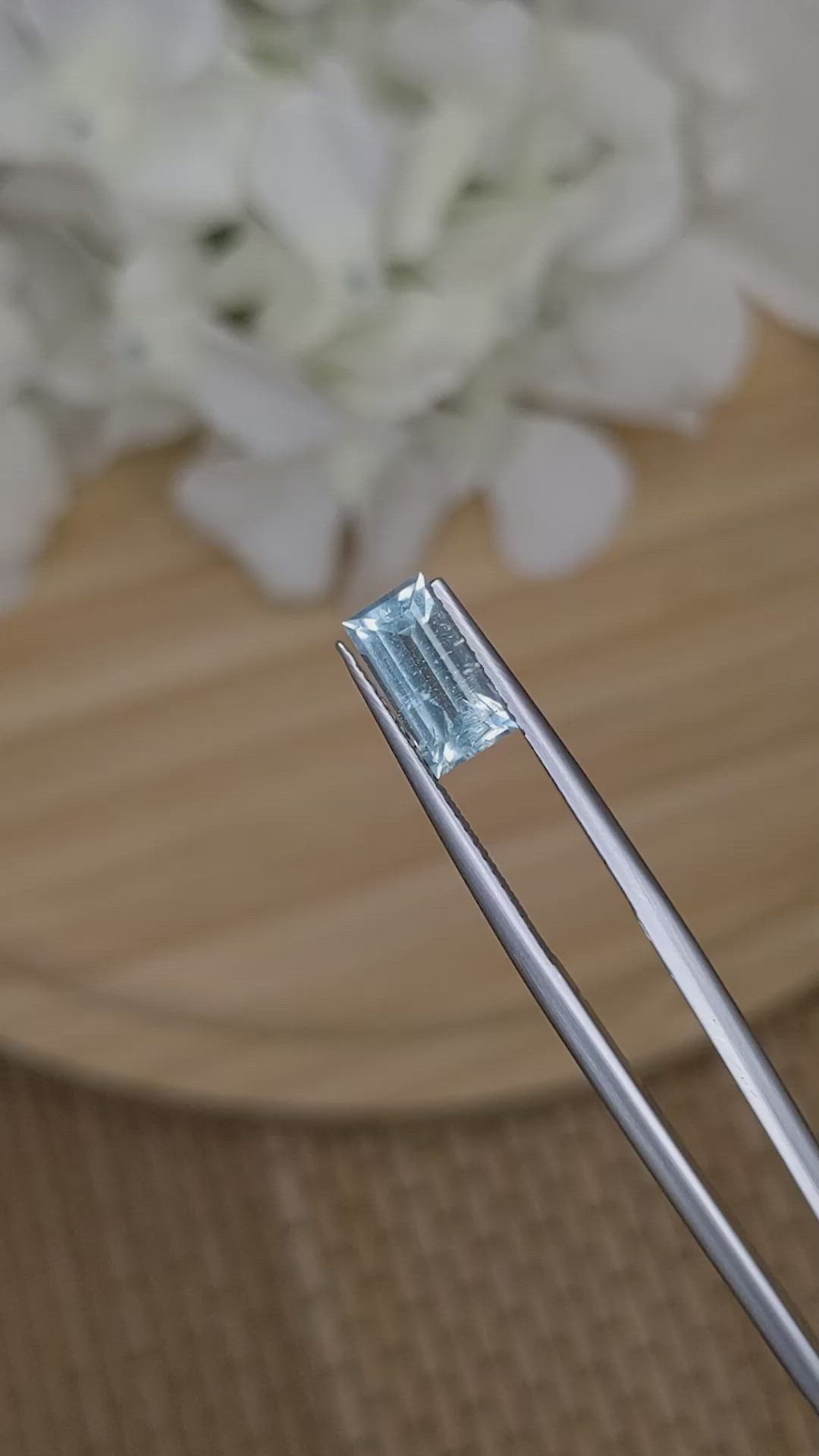 1.44 Ct. Blue Aquamarine from Madagascar Size Video
