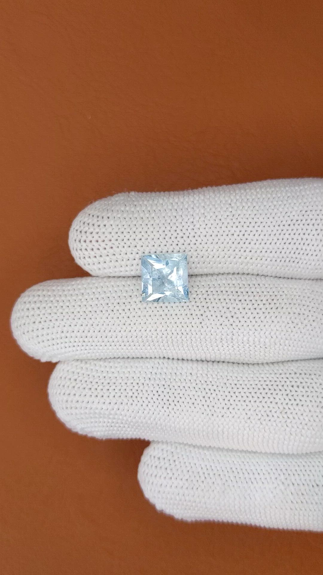 2.12 Ct. Blue Aquamarine from Madagascar Size Video