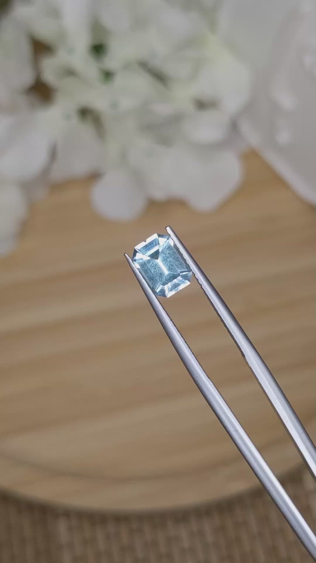 1.32 Ct. Blue Aquamarine from Madagascar Size Video