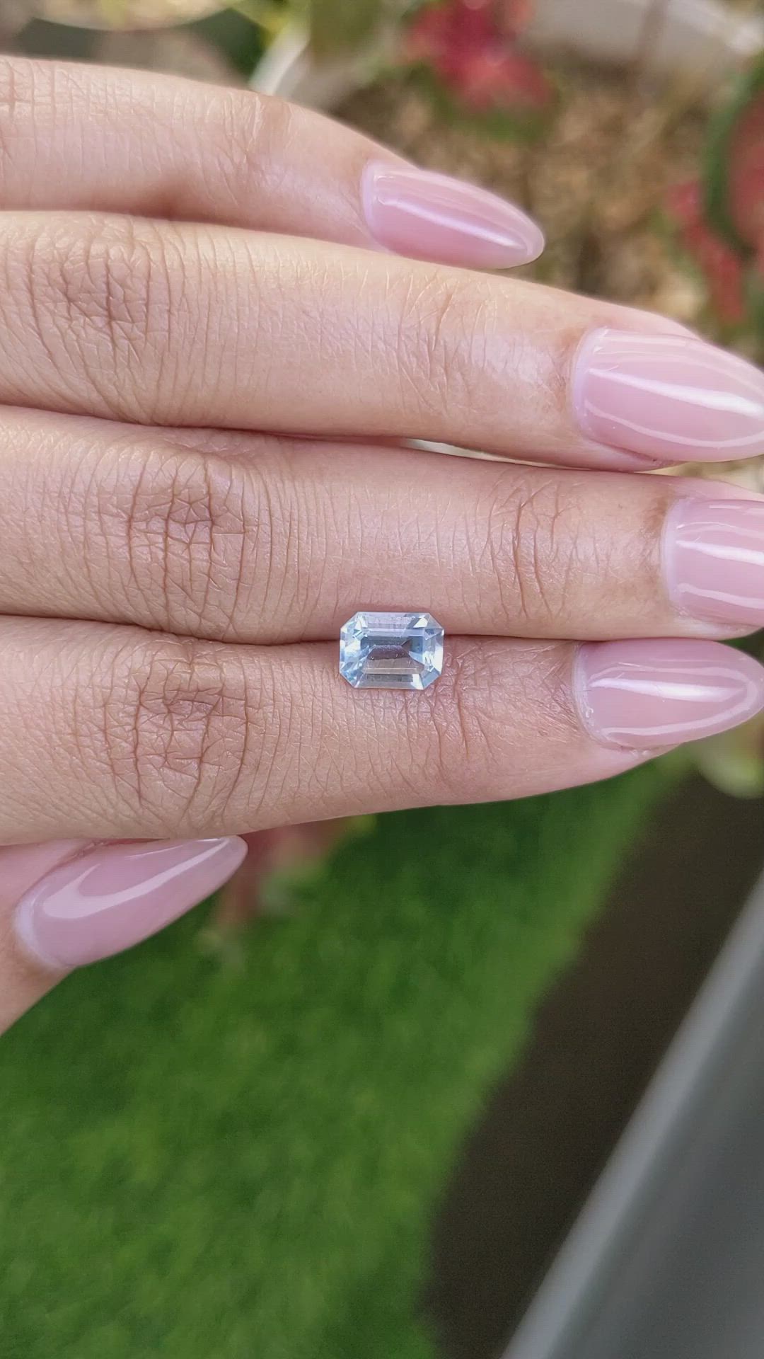 1.32 Ct. Blue Aquamarine from Madagascar Size Video