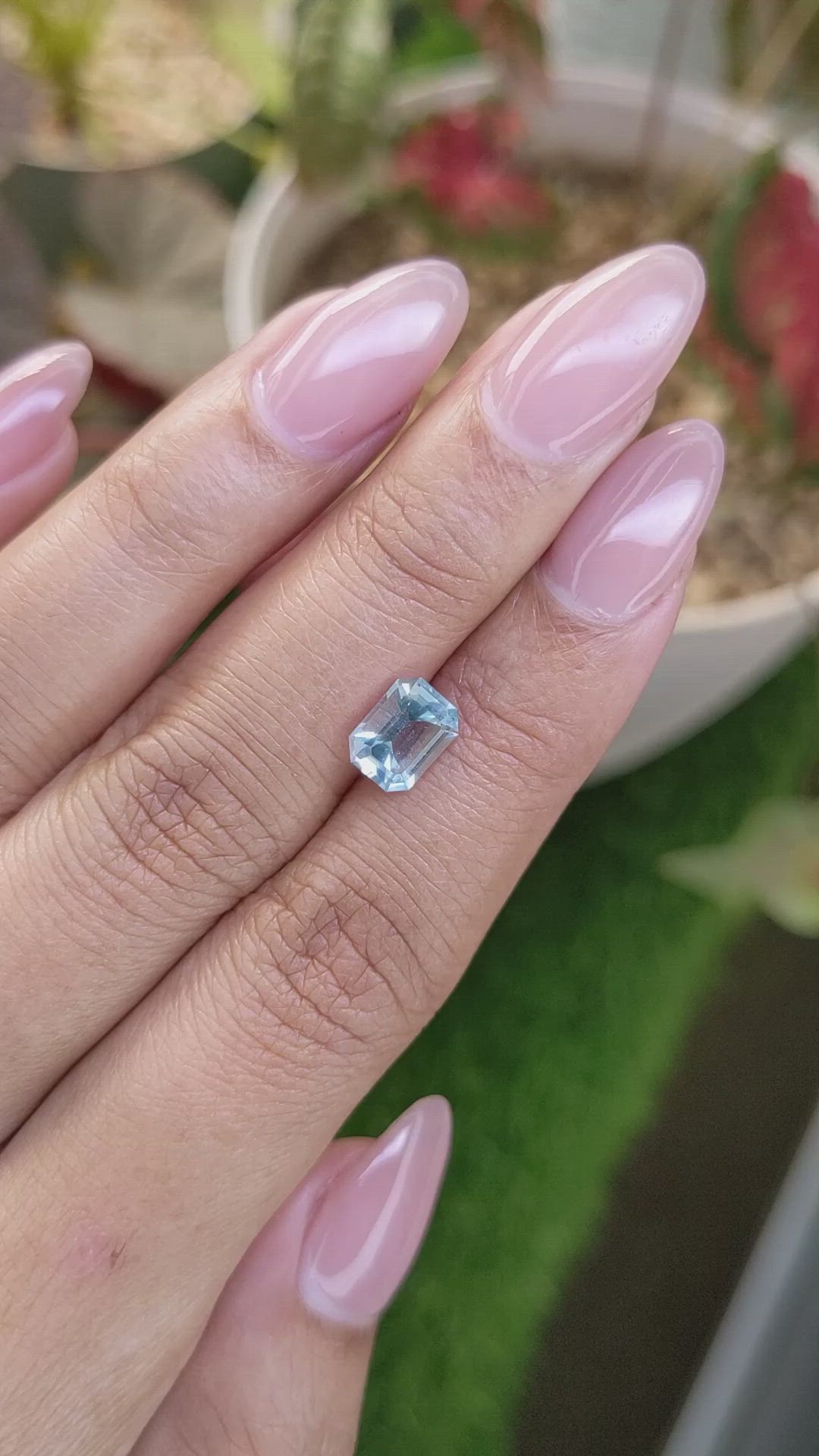 1.32 Ct. Blue Aquamarine from Madagascar Size Video