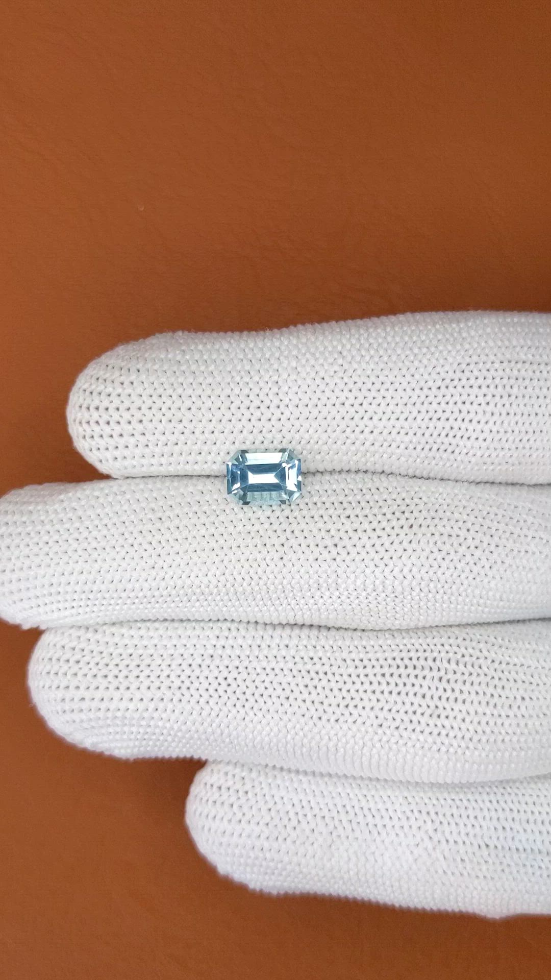 1.32 Ct. Blue Aquamarine from Madagascar Size Video