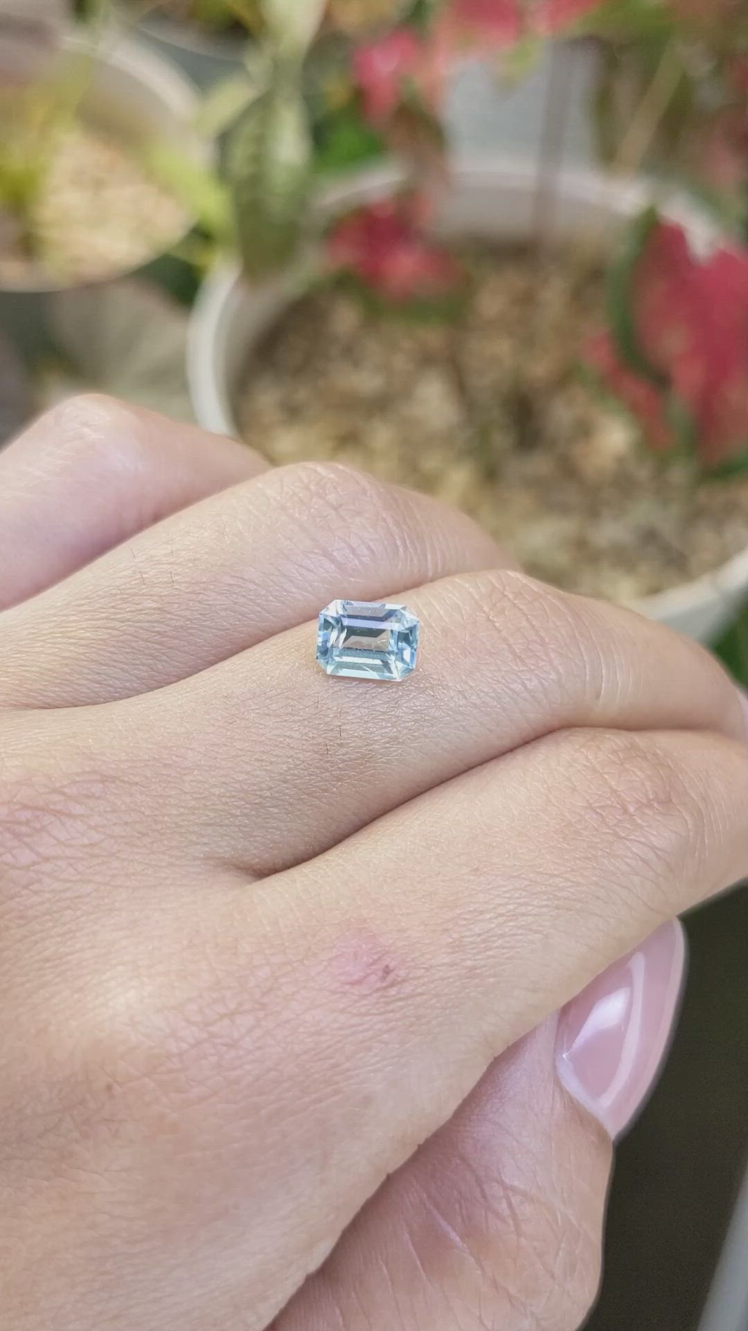 1.33 Ct. Greenish Blue Aquamarine from Madagascar Size Video