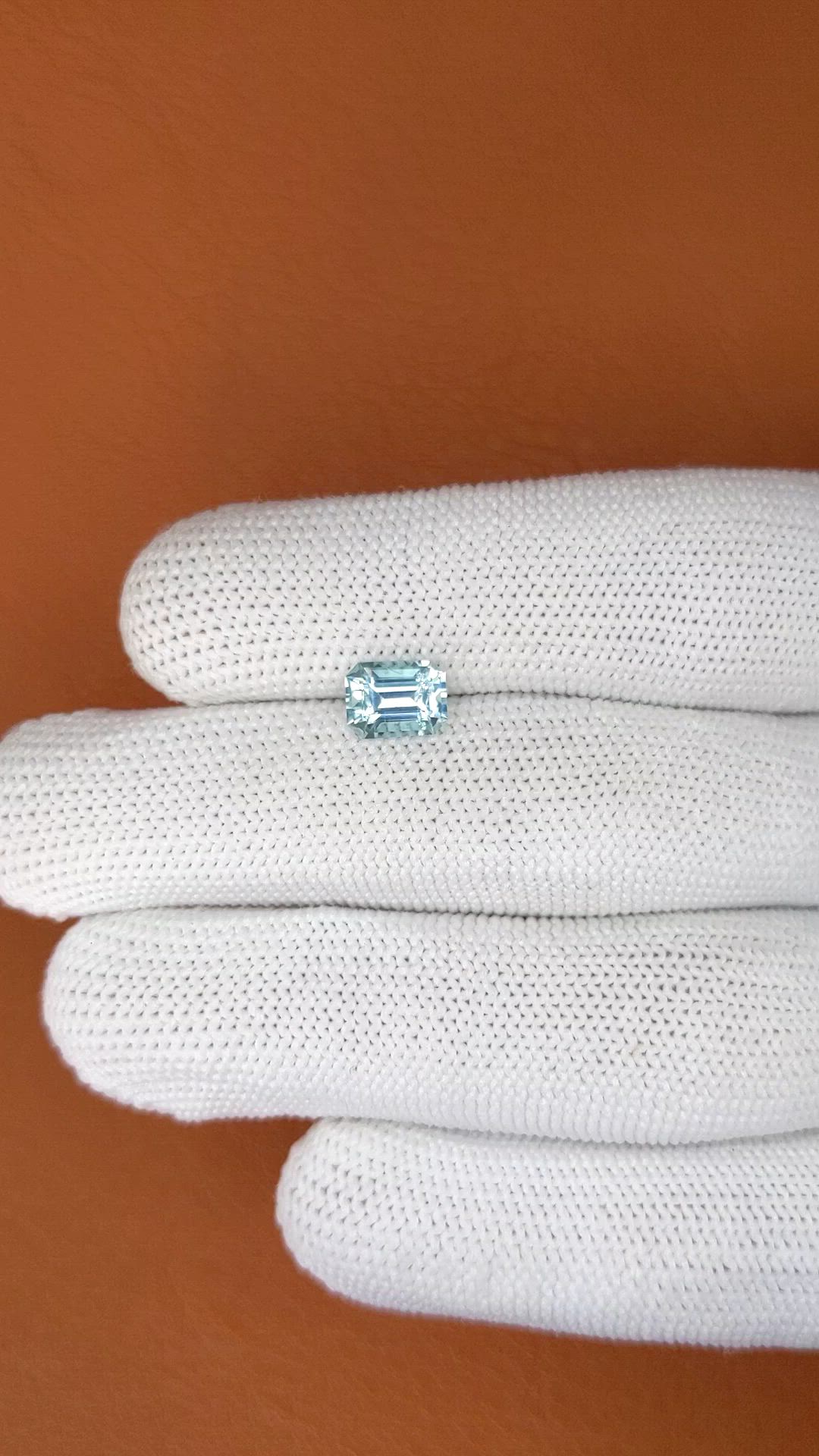 1.33 Ct. Greenish Blue Aquamarine from Madagascar Size Video