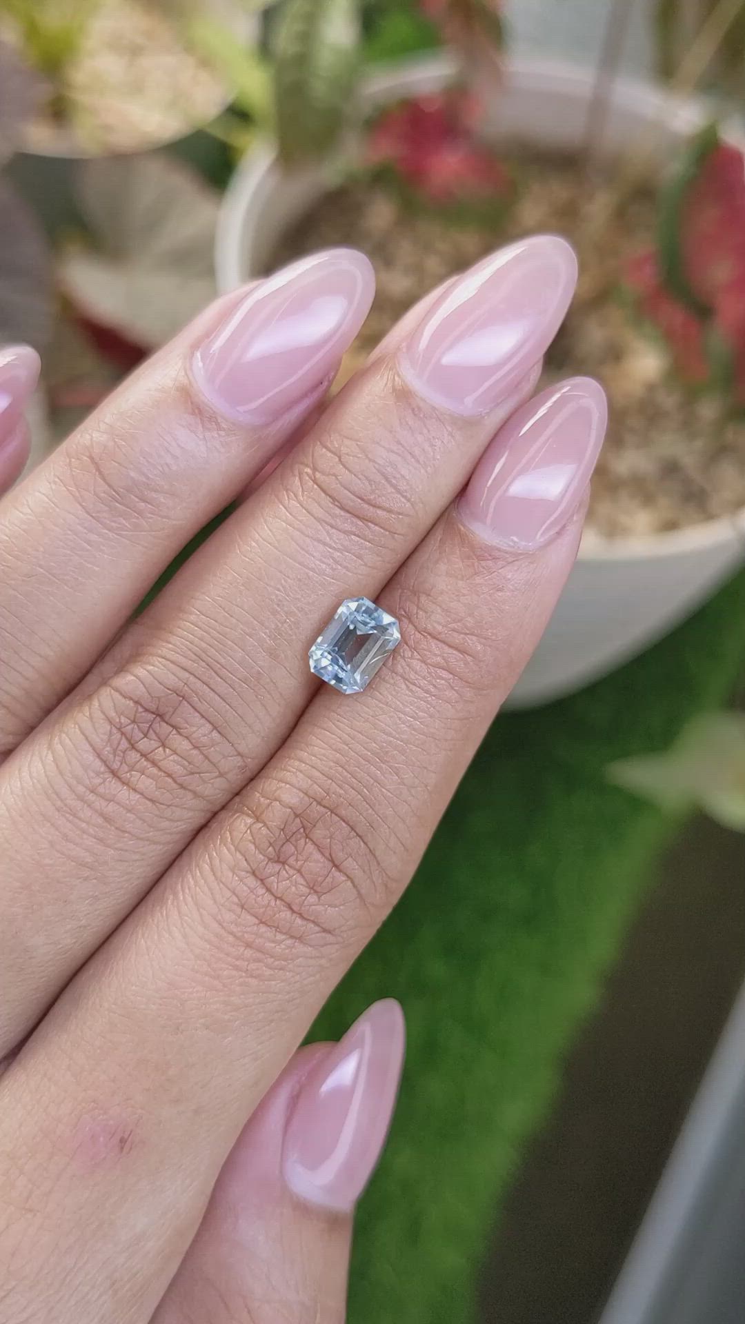 1.33 Ct. Greenish Blue Aquamarine from Madagascar Size Video