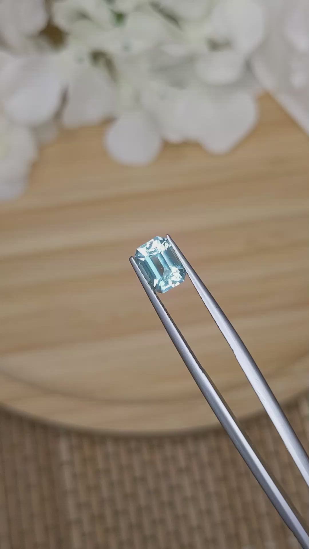 1.33 Ct. Greenish Blue Aquamarine from Madagascar Size Video