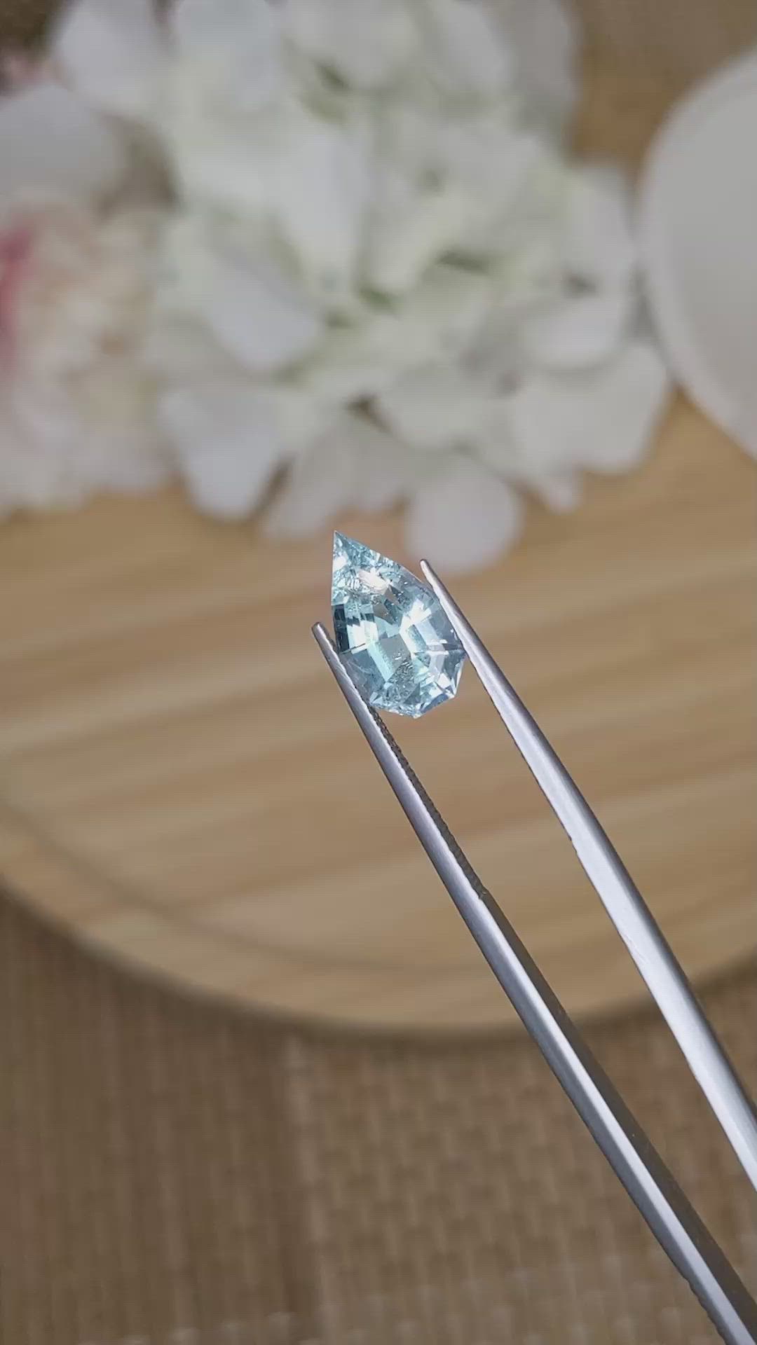 2.64 Ct. Blue Aquamarine from Madagascar Size Video