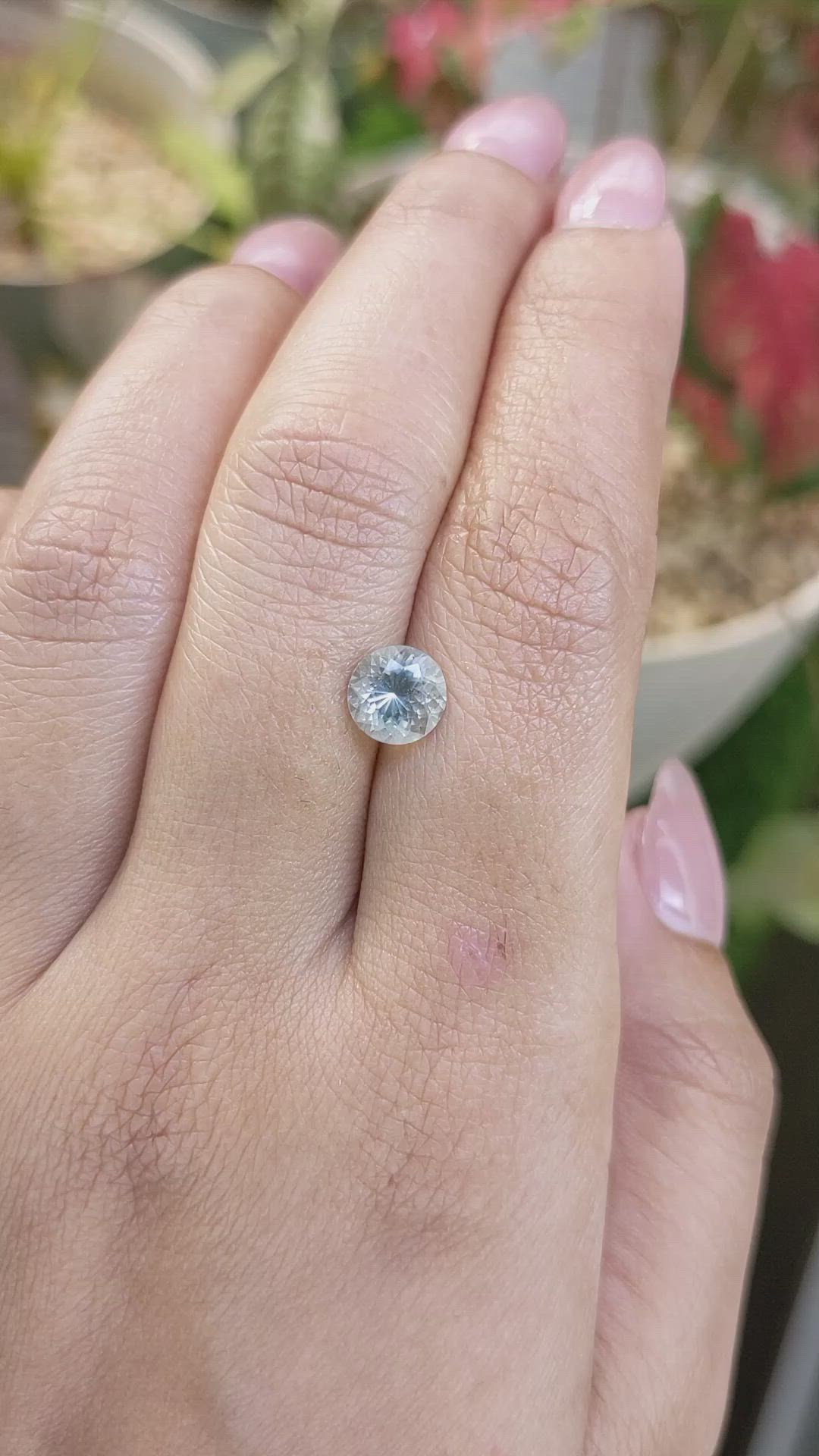 1.13 Ct. Bluish Green Aquamarine from Madagascar Size Video