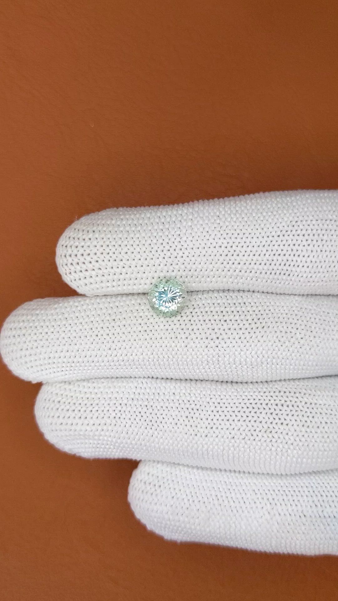 1.13 Ct. Bluish Green Aquamarine from Madagascar Size Video