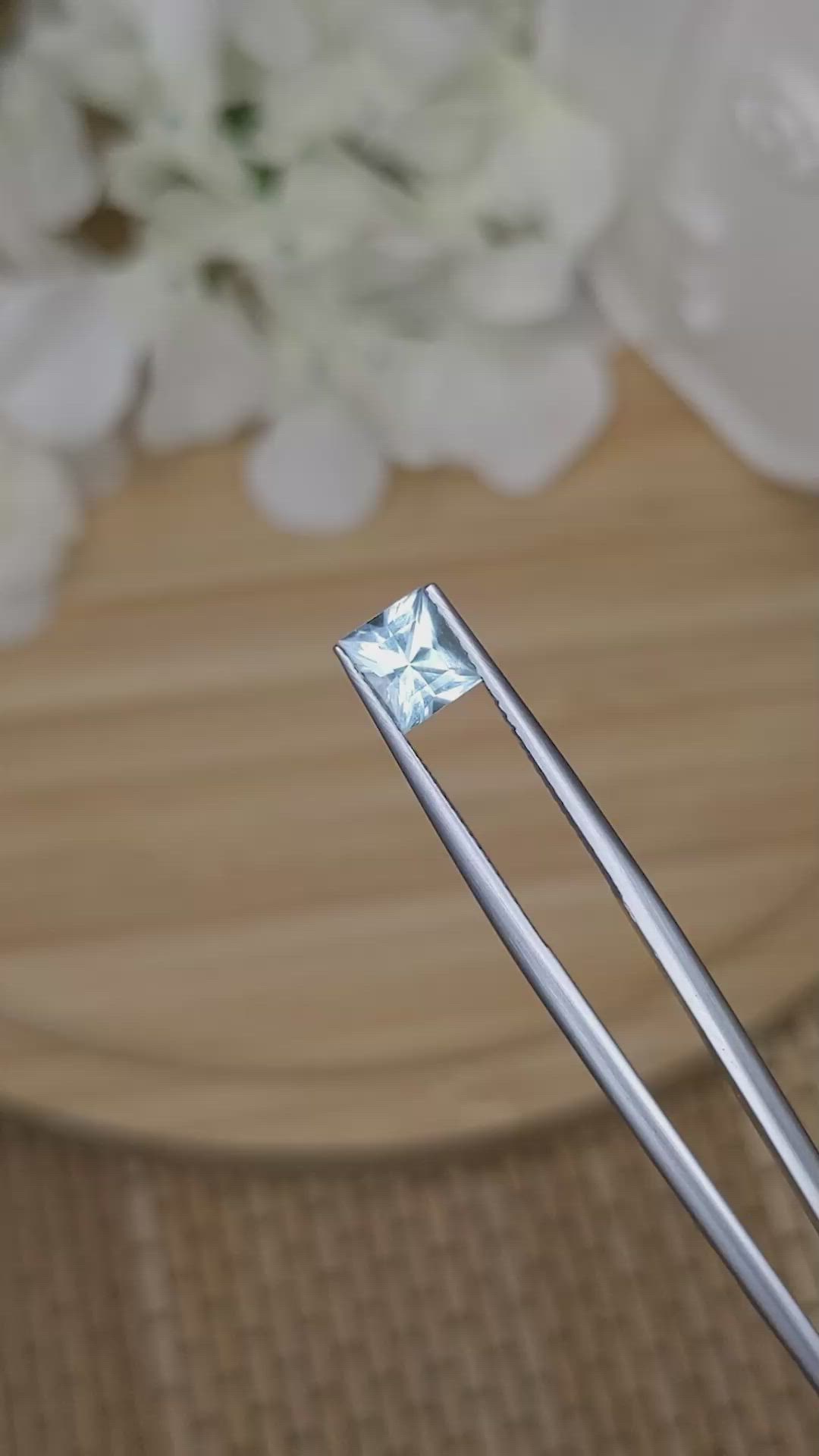 0.82 Ct. Blue Aquamarine from Madagascar Size Video
