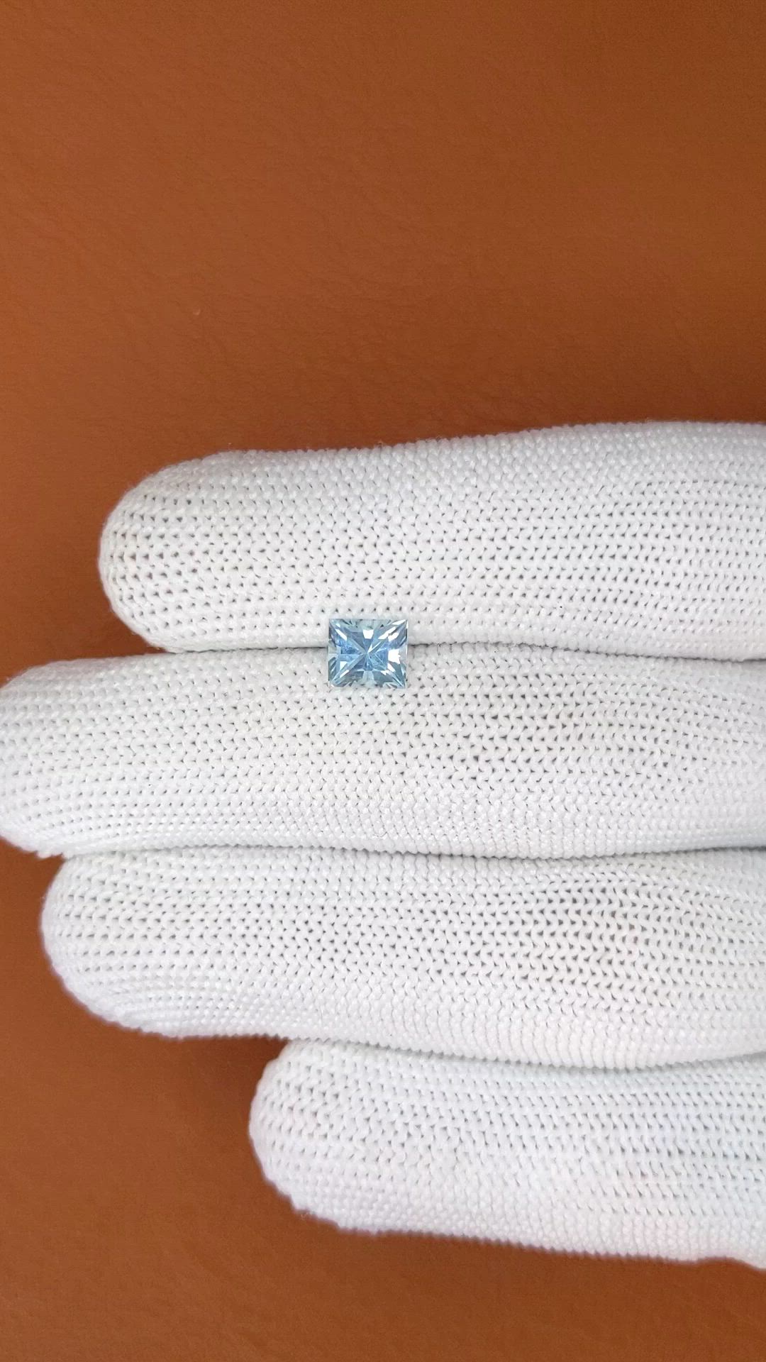 0.82 Ct. Blue Aquamarine from Madagascar Size Video