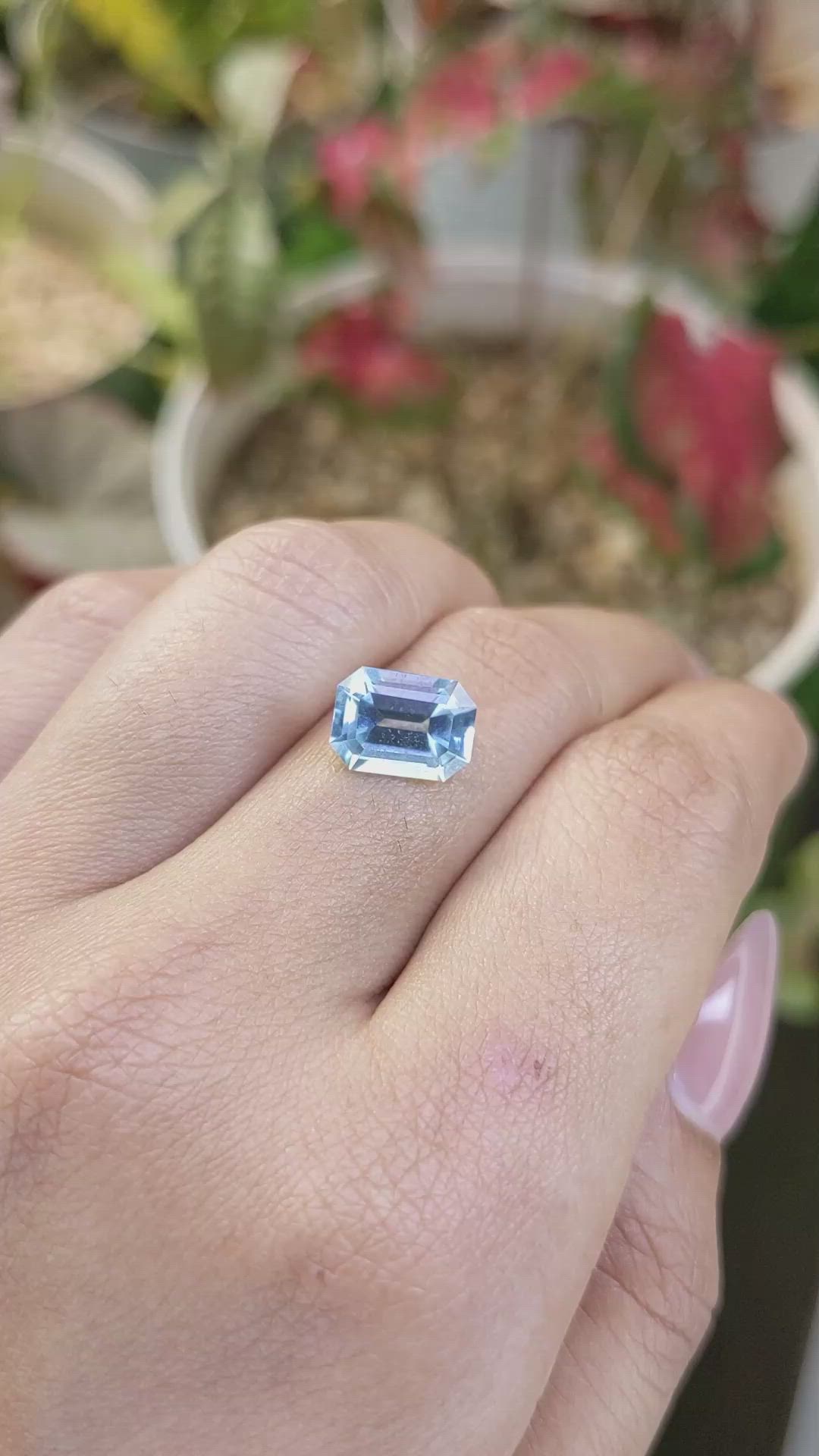 2.59 Ct. Blue Aquamarine from Madagascar Size Video