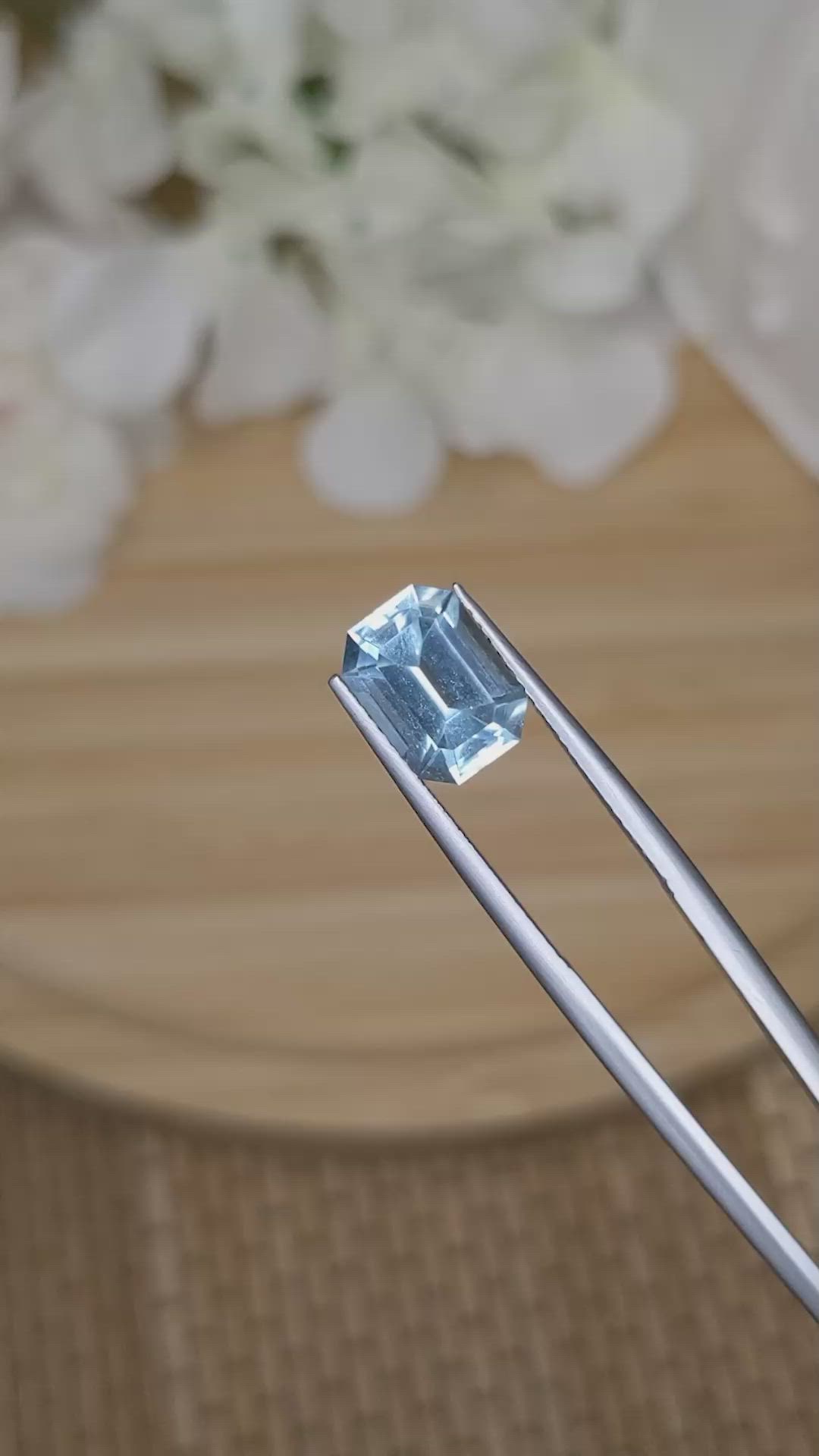 2.59 Ct. Blue Aquamarine from Madagascar Size Video