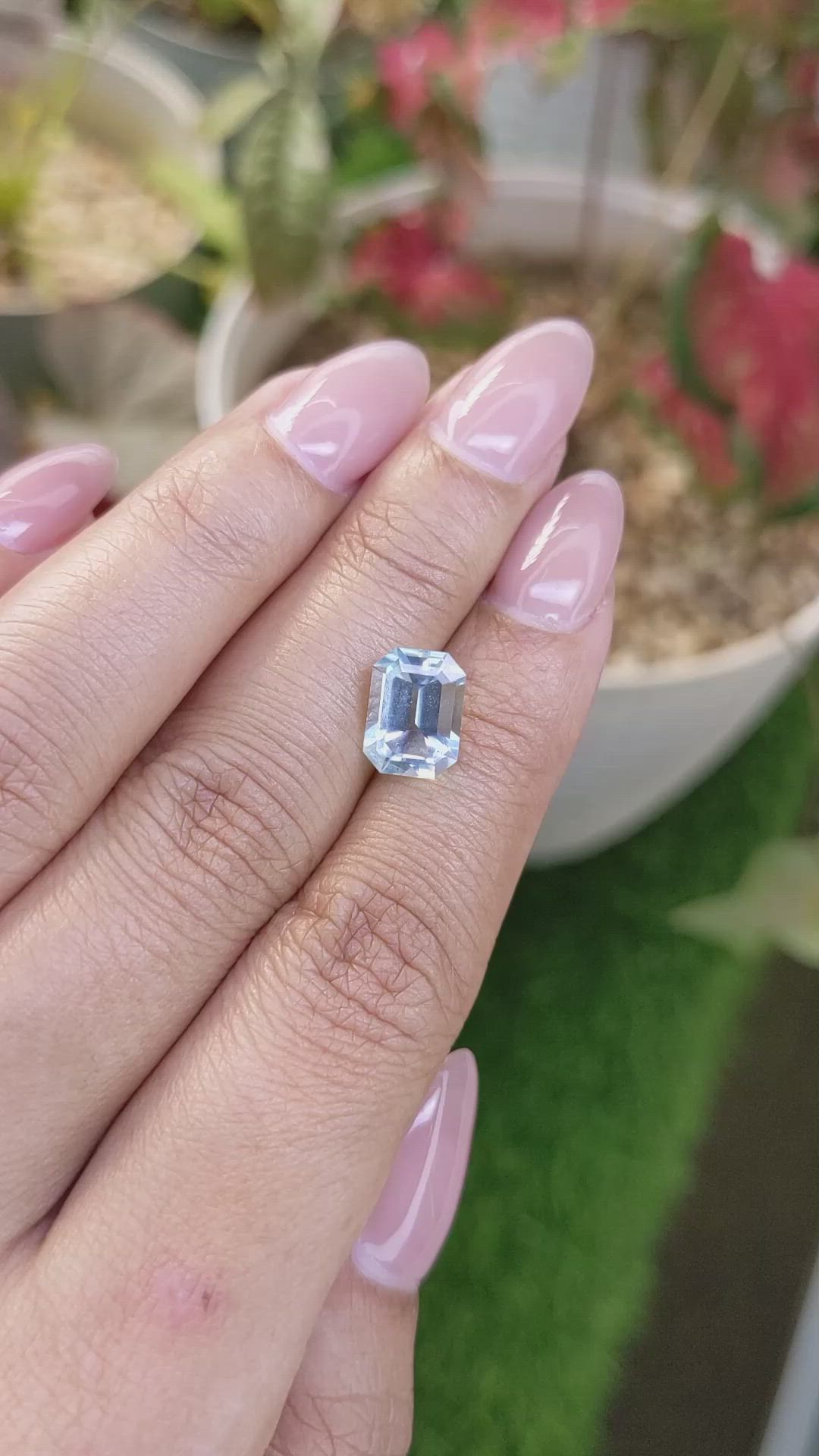 2.59 Ct. Blue Aquamarine from Madagascar Size Video