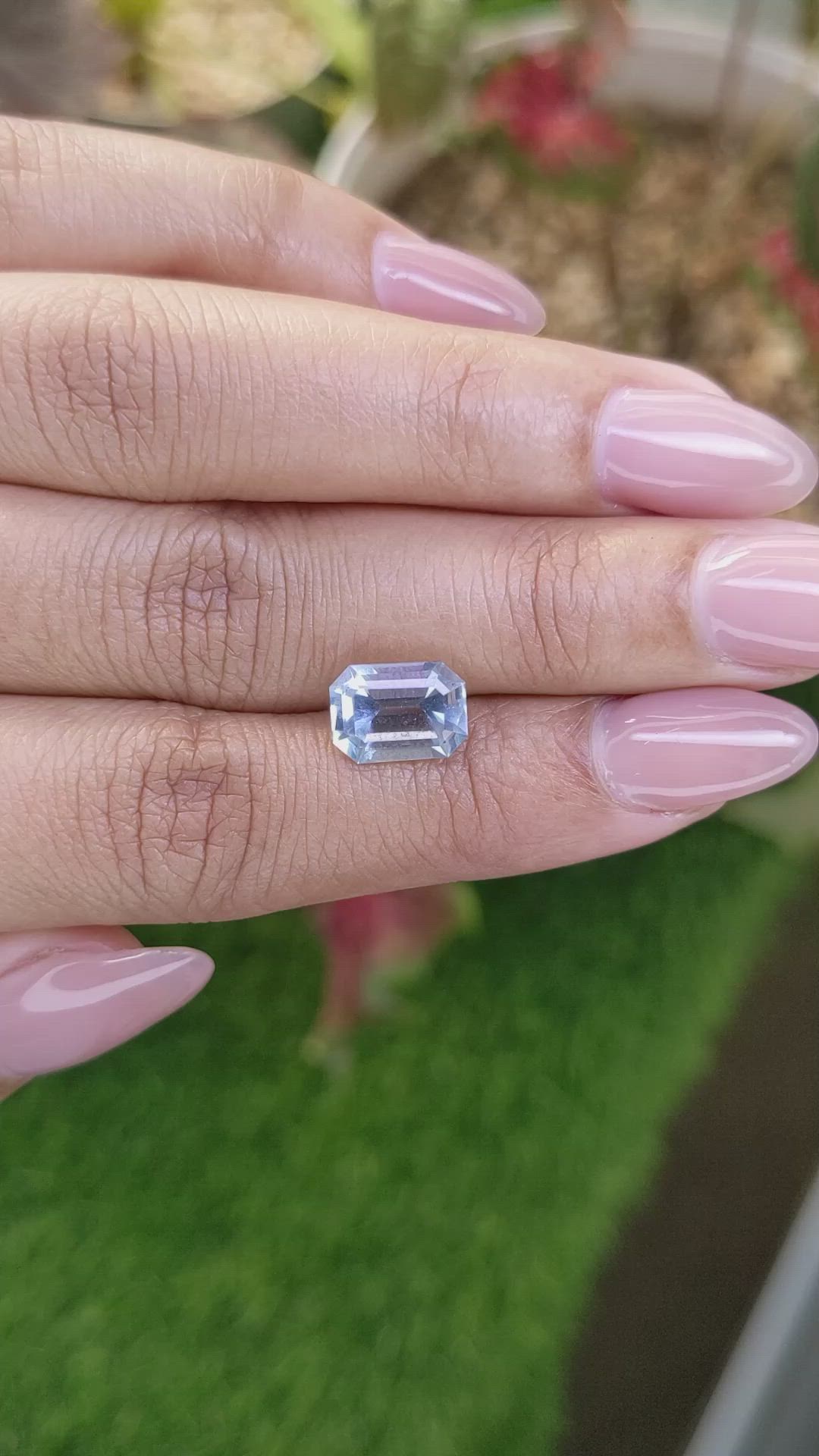 2.59 Ct. Blue Aquamarine from Madagascar Size Video