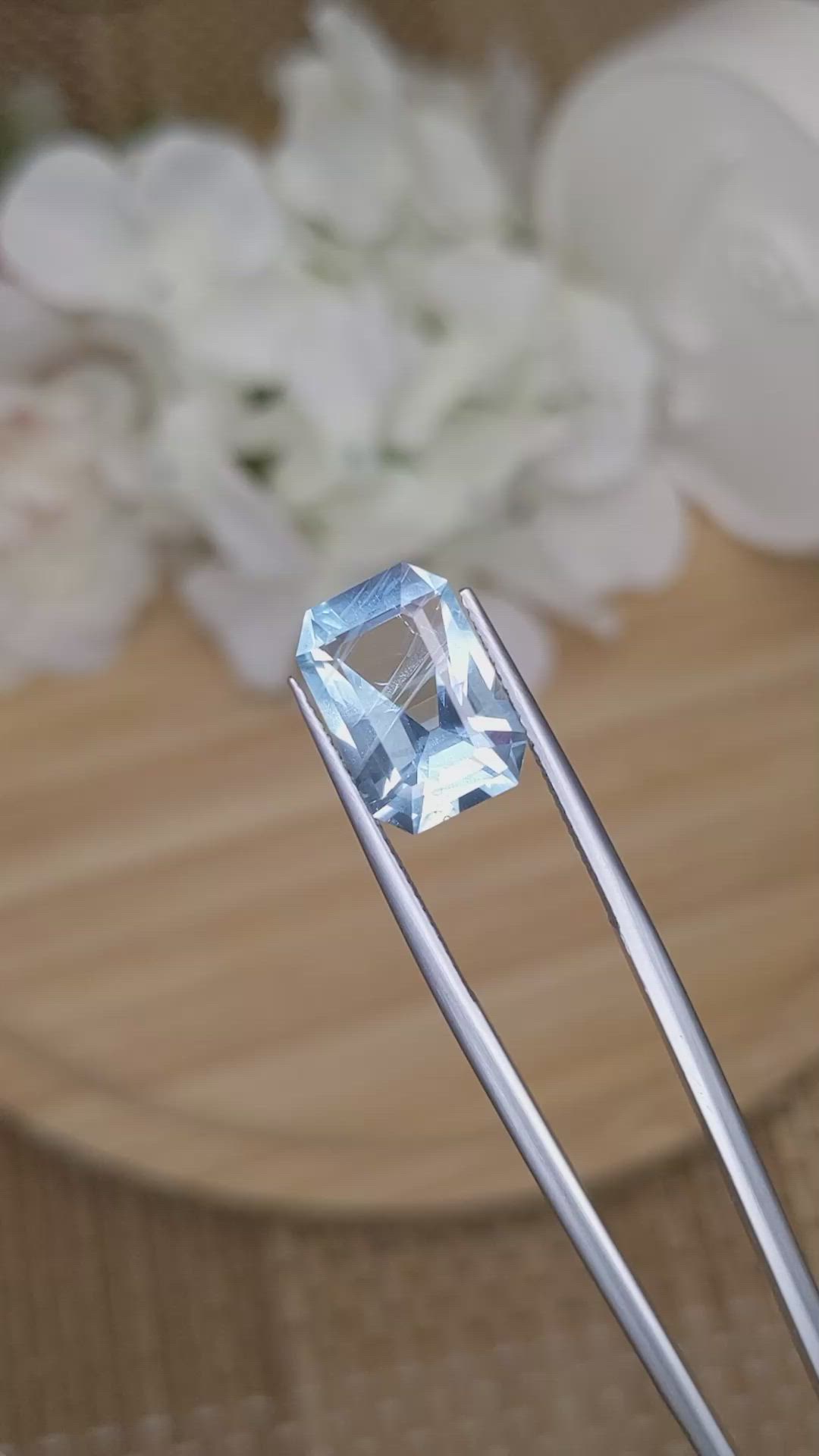 5.47 Ct. Blue Aquamarine from Madagascar Size Video