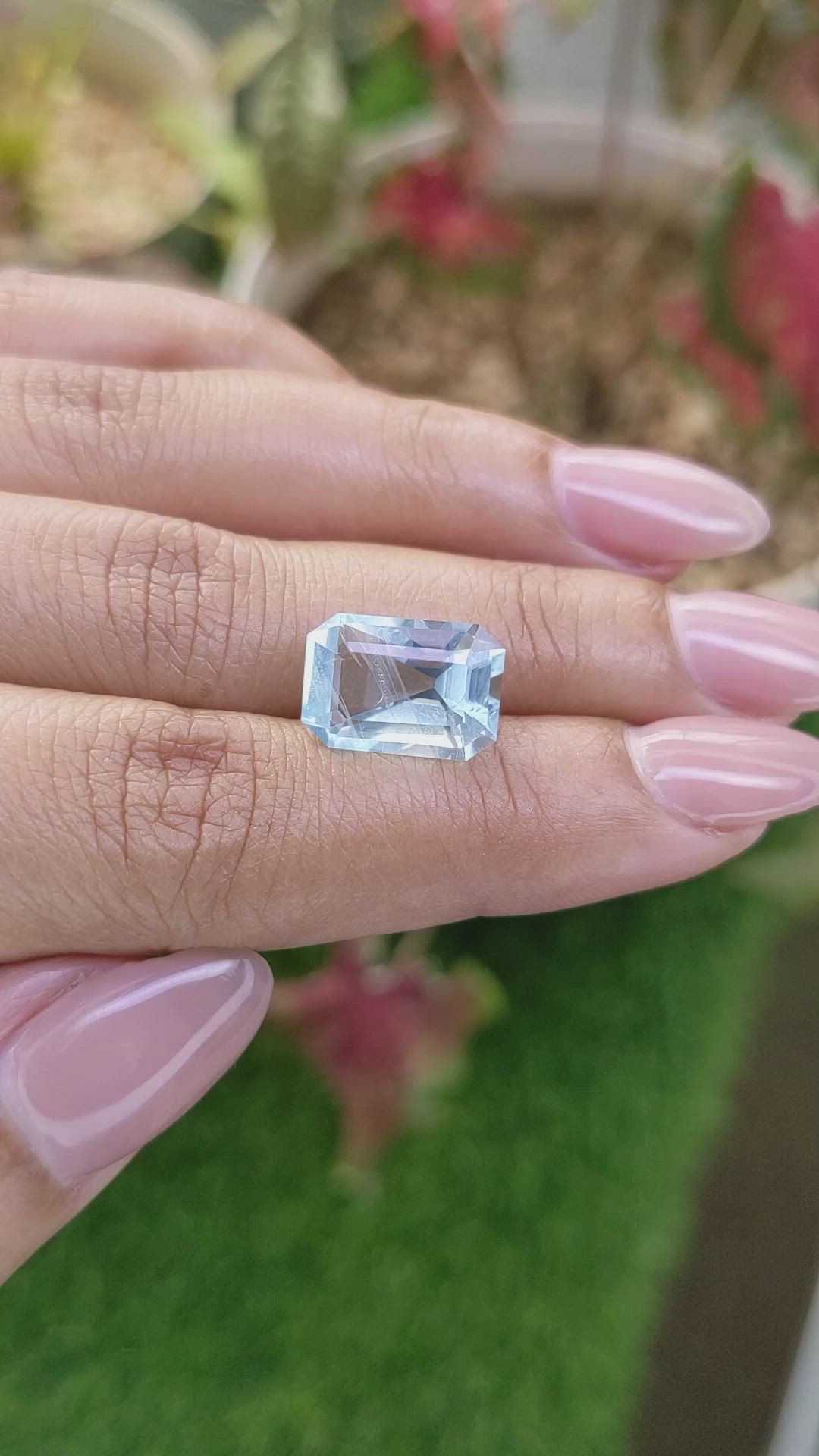 5.47 Ct. Blue Aquamarine from Madagascar Size Video