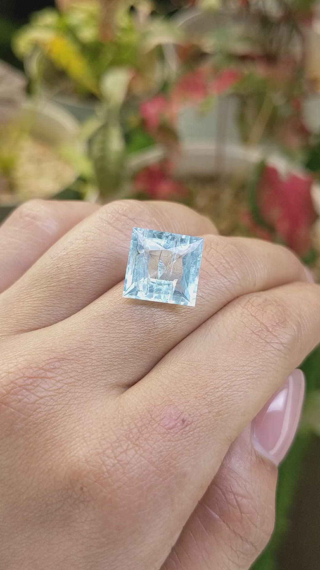 8.85 Ct. Blue Aquamarine from Madagascar Size Video