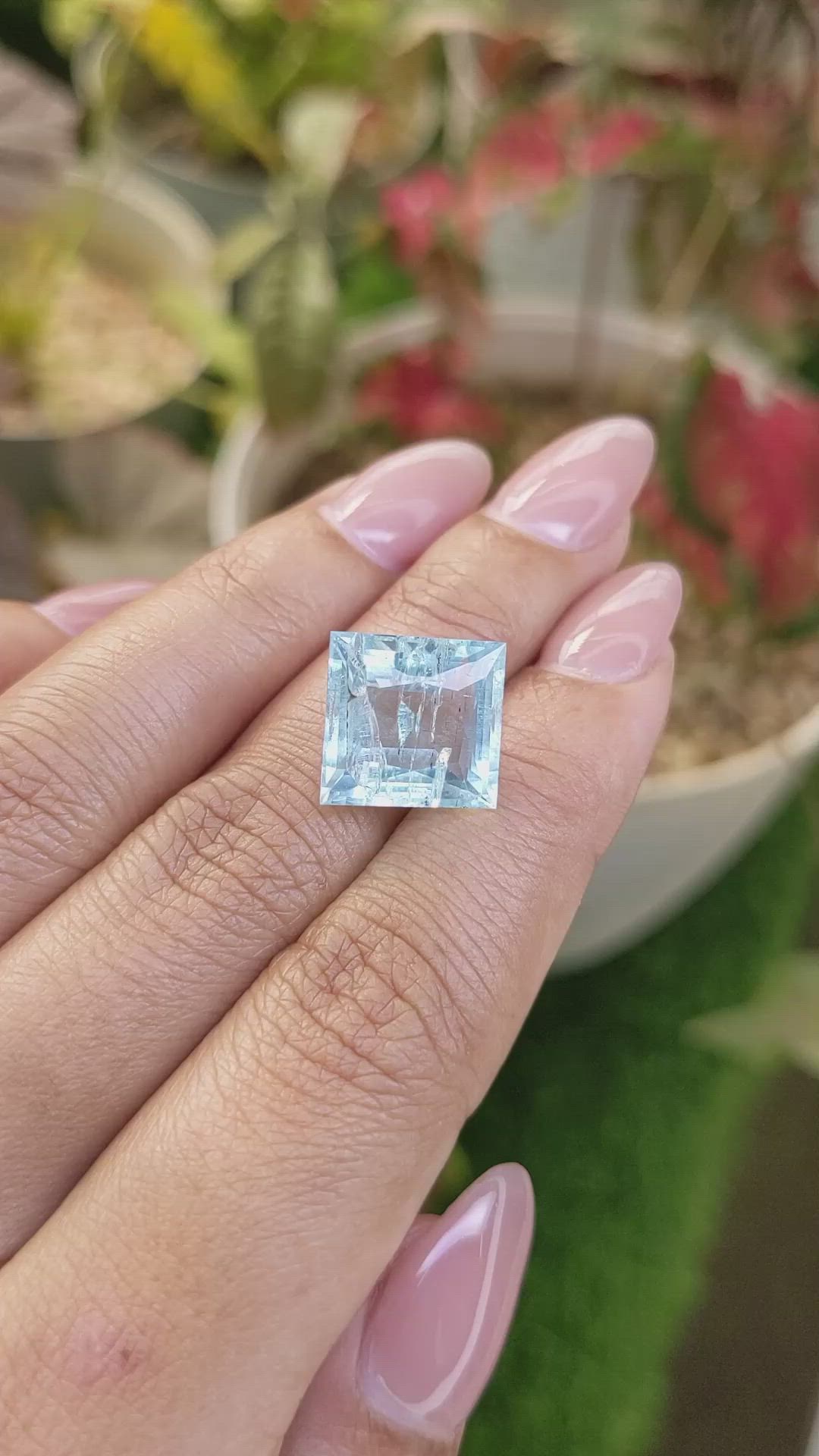 8.85 Ct. Blue Aquamarine from Madagascar Size Video