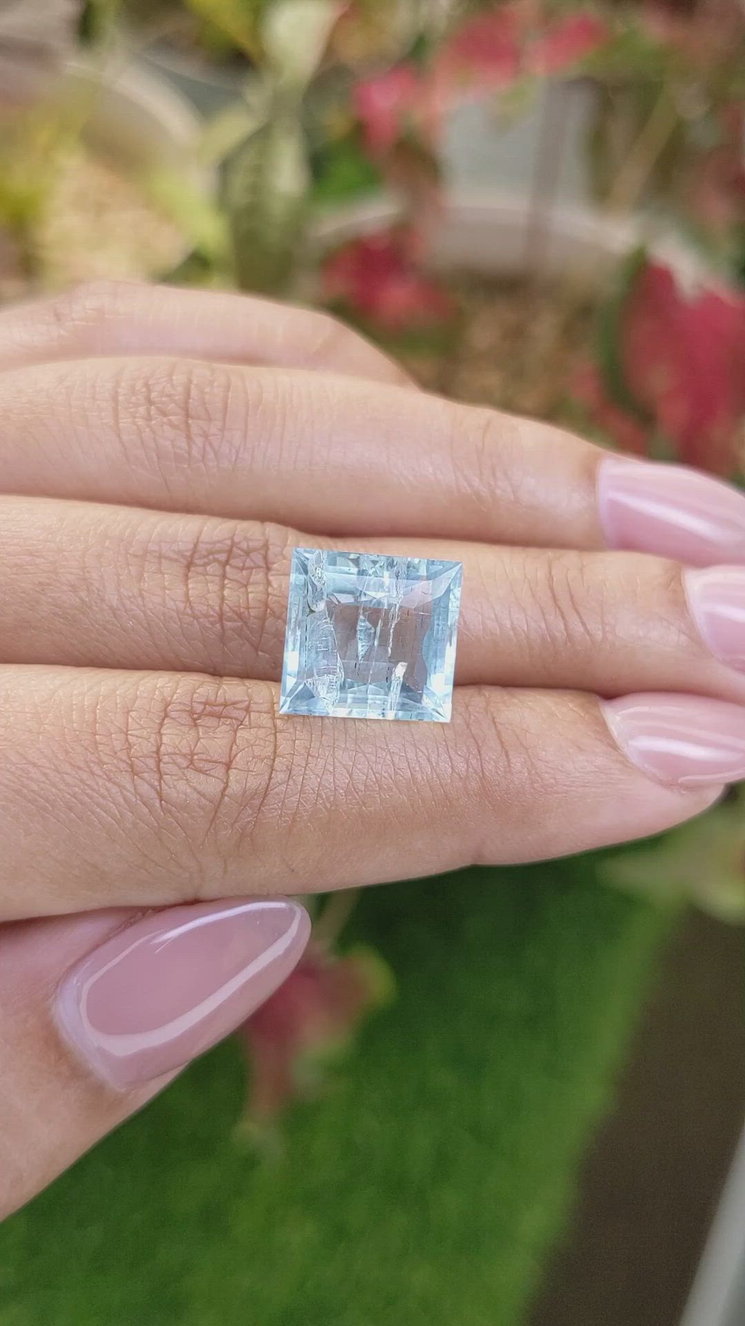 8.85 Ct. Blue Aquamarine from Madagascar Size Video