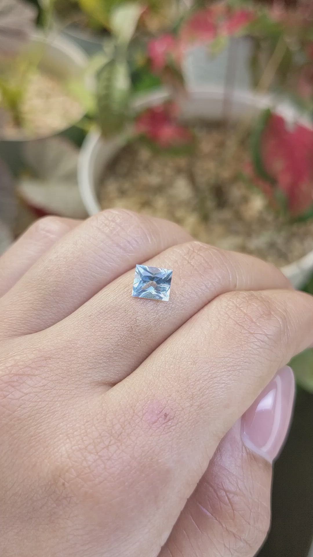 1.11 Ct. Blue Aquamarine from Madagascar Size Video