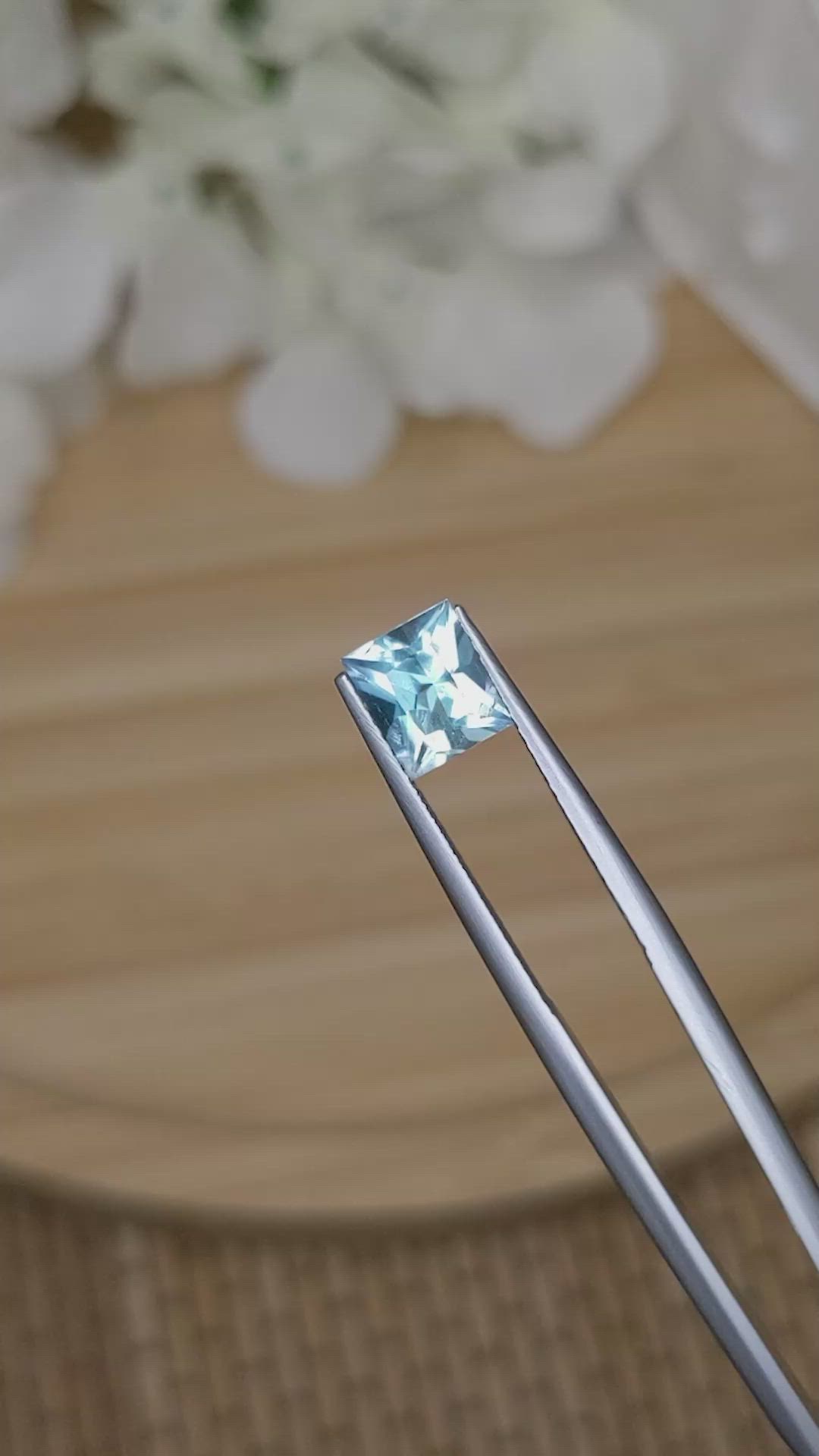 1.11 Ct. Blue Aquamarine from Madagascar Size Video
