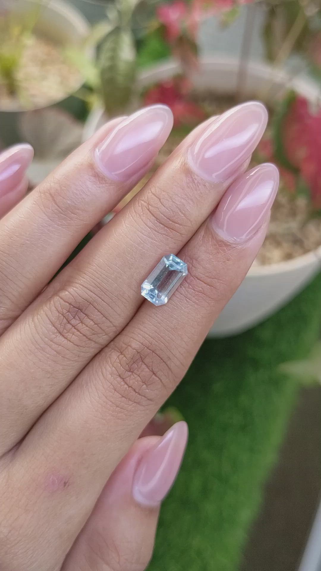 1.81 Ct. Blue Aquamarine from Madagascar Size Video